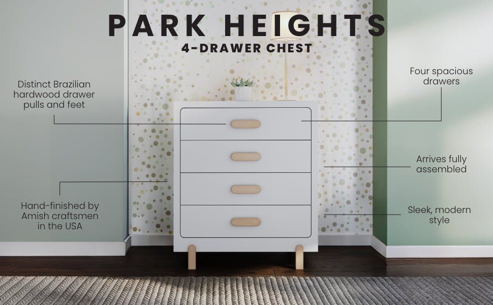 Park Heights 4-Drawer Chest - Matte White