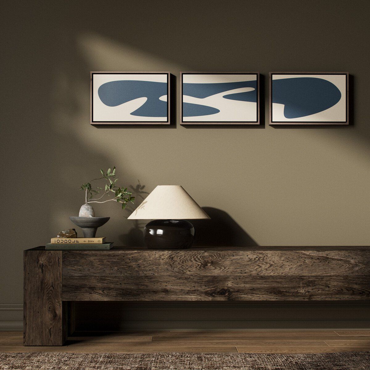Organic Curves 3 Triptych By Fh Art Studio