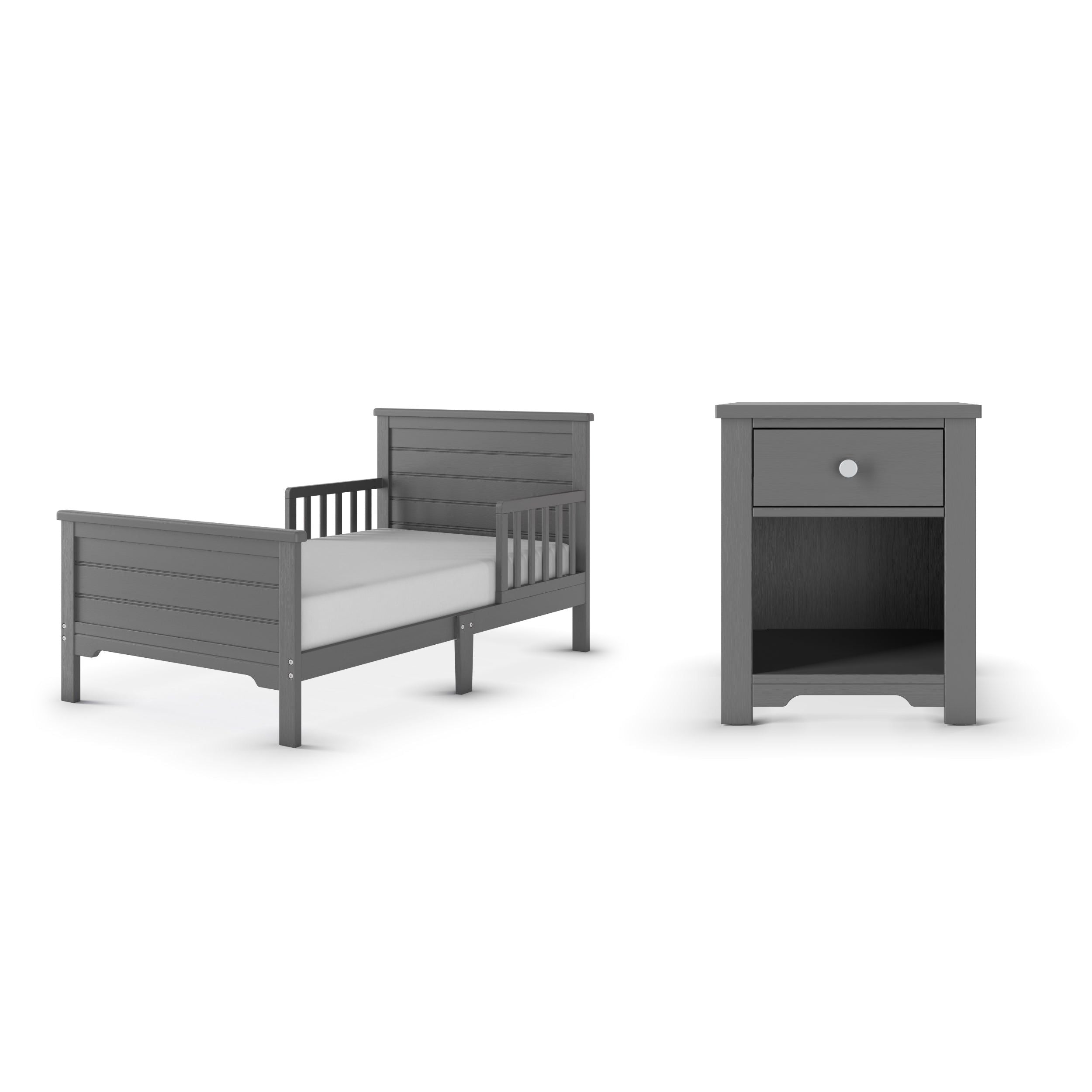 Woodland Toddler Bed, Brushed Pebble