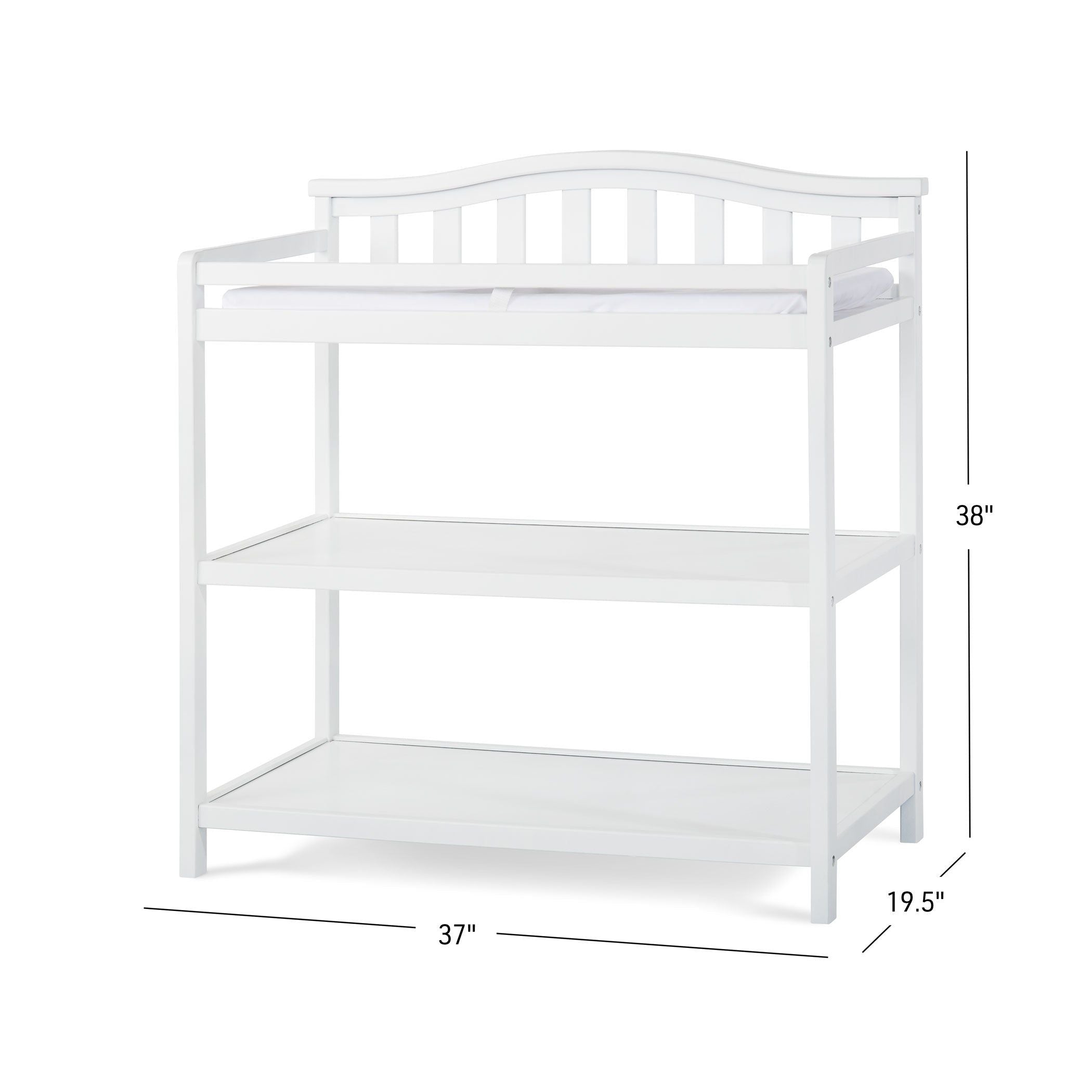 Arch Top Baby Changing Table, Matte White