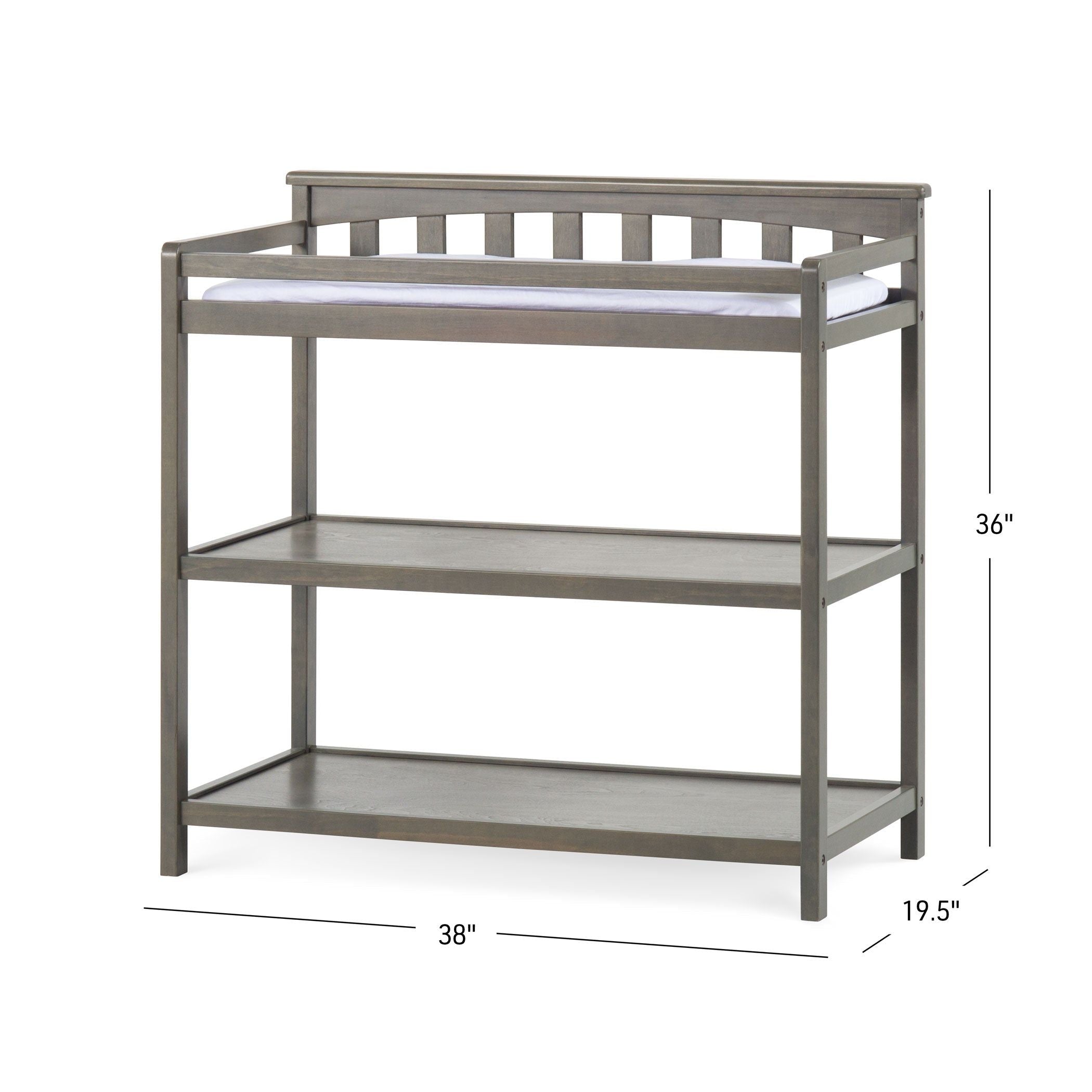 Flat Top Baby Changing Table, Dapper Gray