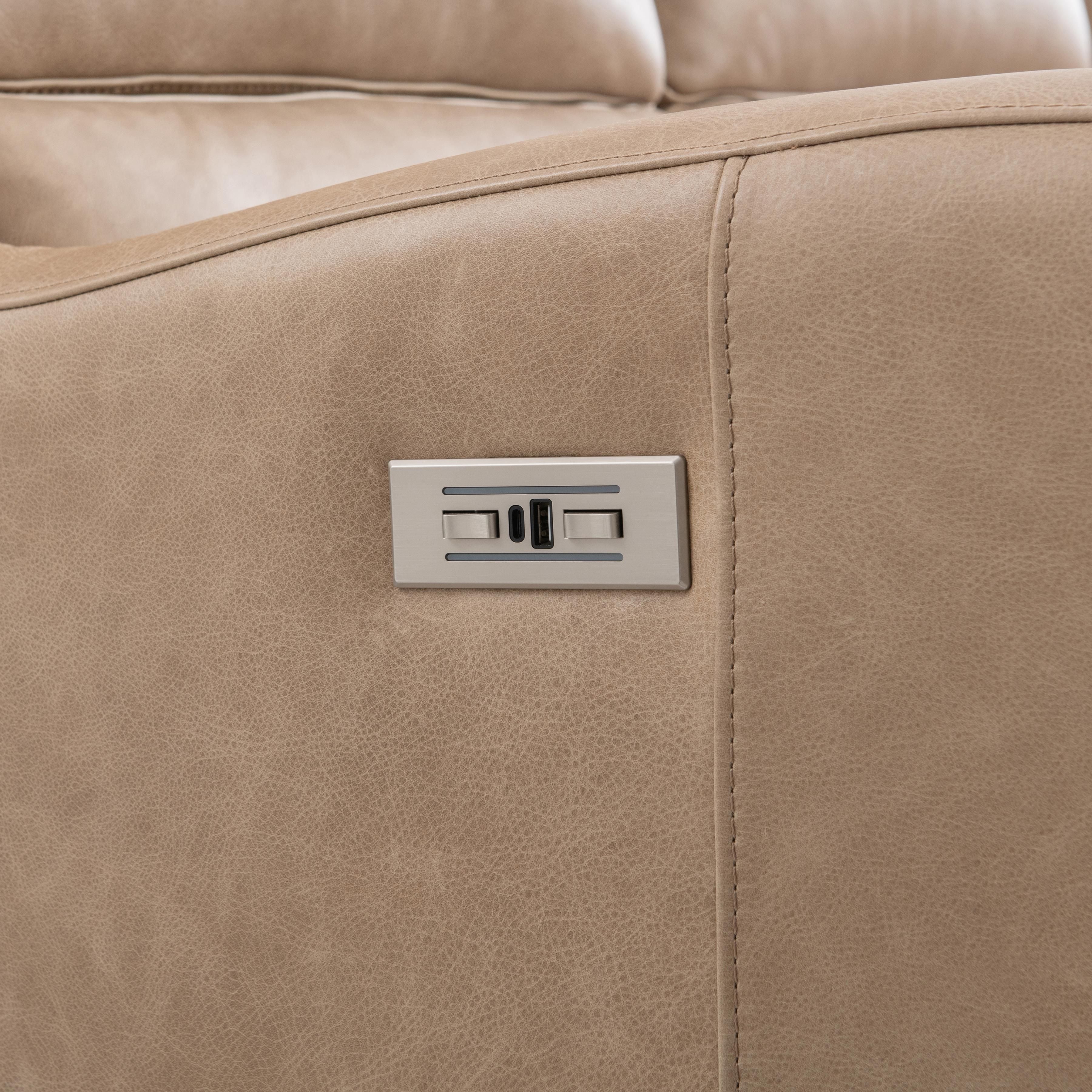 Bernhardt Ventura Leather Power Motion Sofa