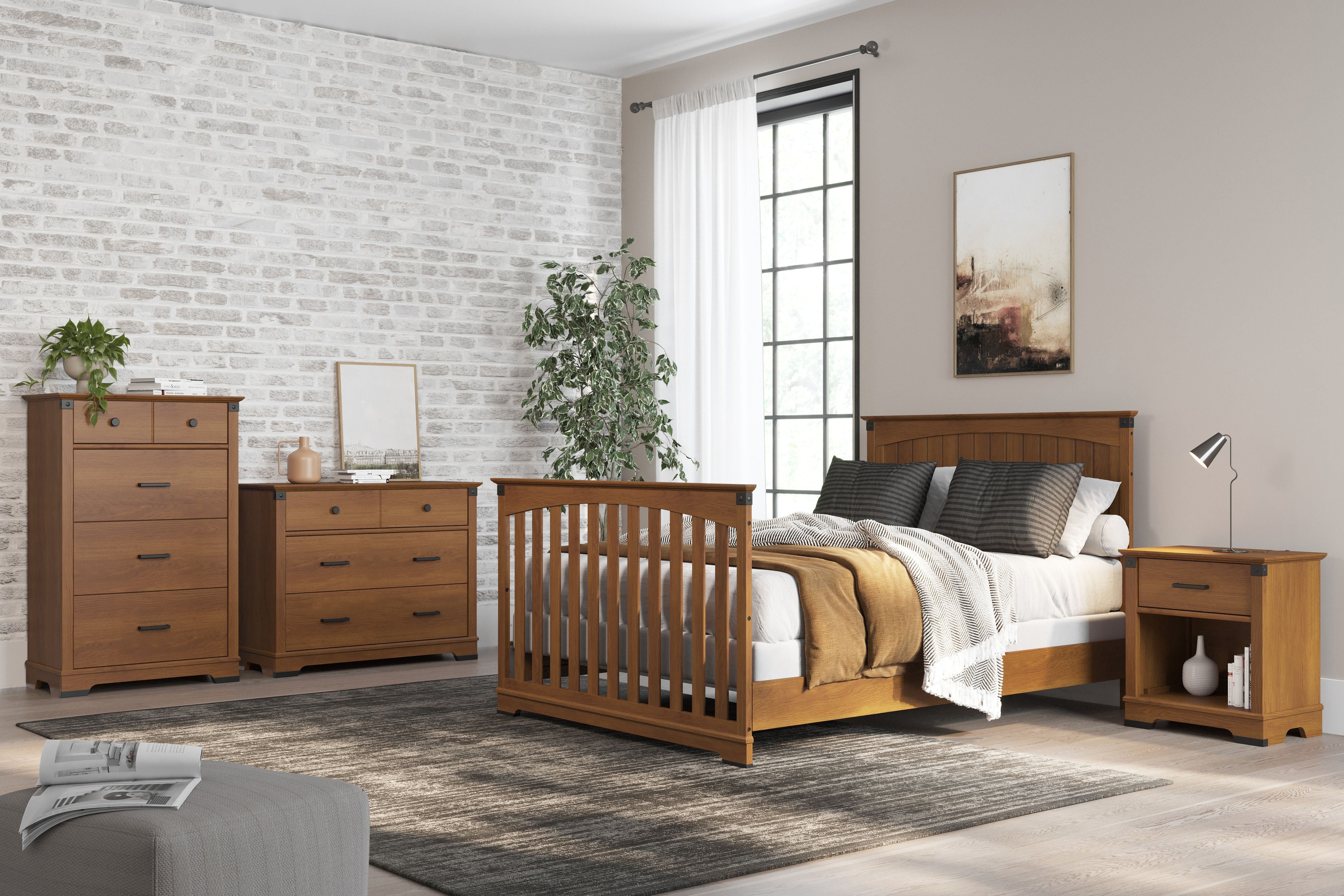Redmond Full Panel 4-in-1 Convertible Crib, Coach Cherry