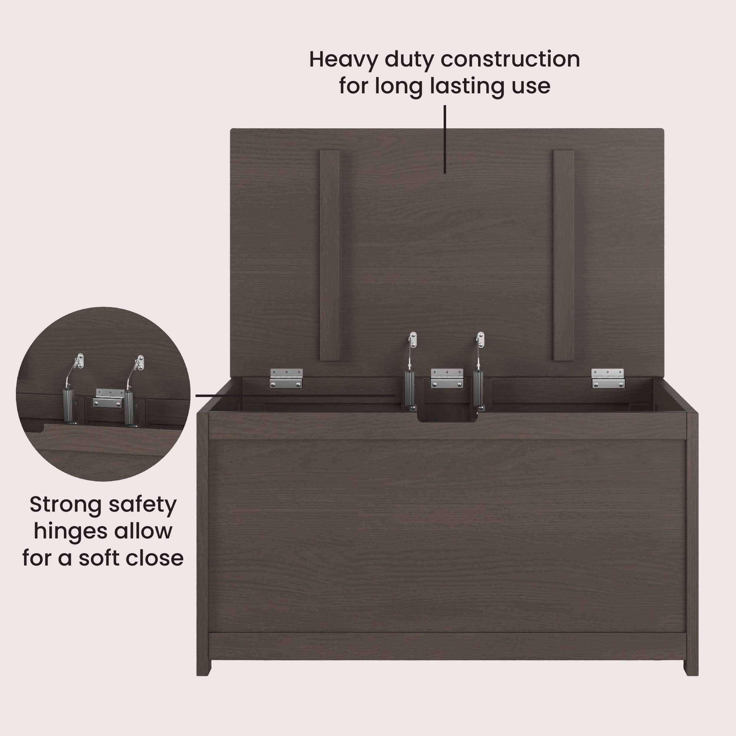 Harmony 33" Kids Toy Box, Dapper Gray