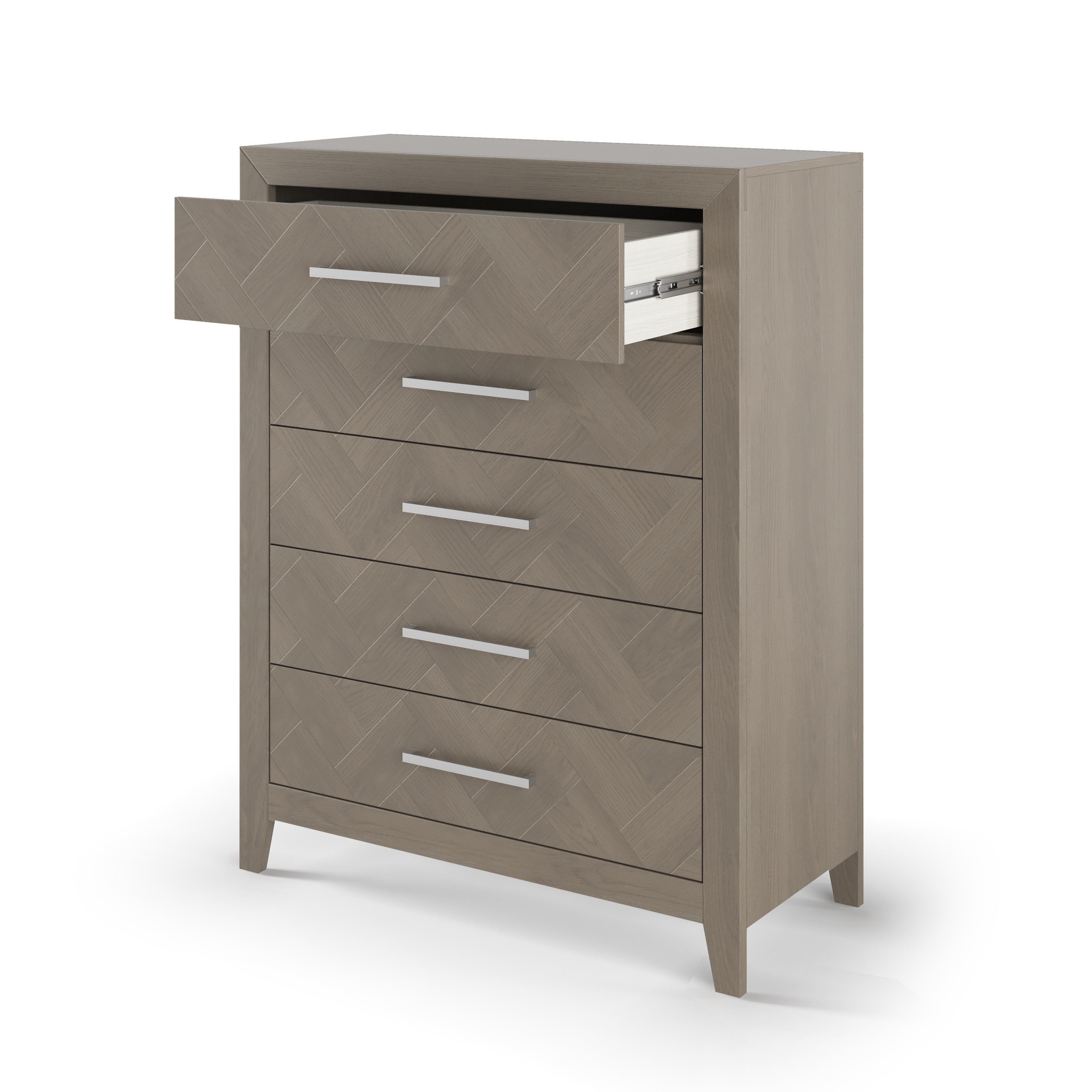 Kieran 5-Drawer Chest, Crescent Gray