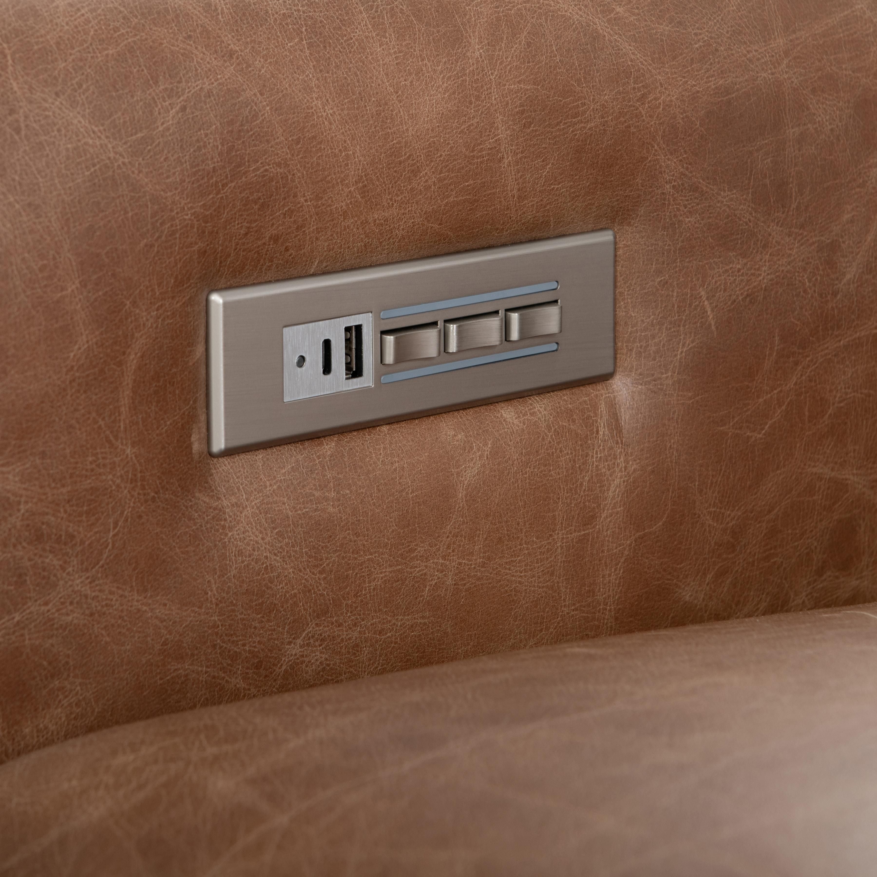 Bernhardt Lioni Leather Power Motion Sofa