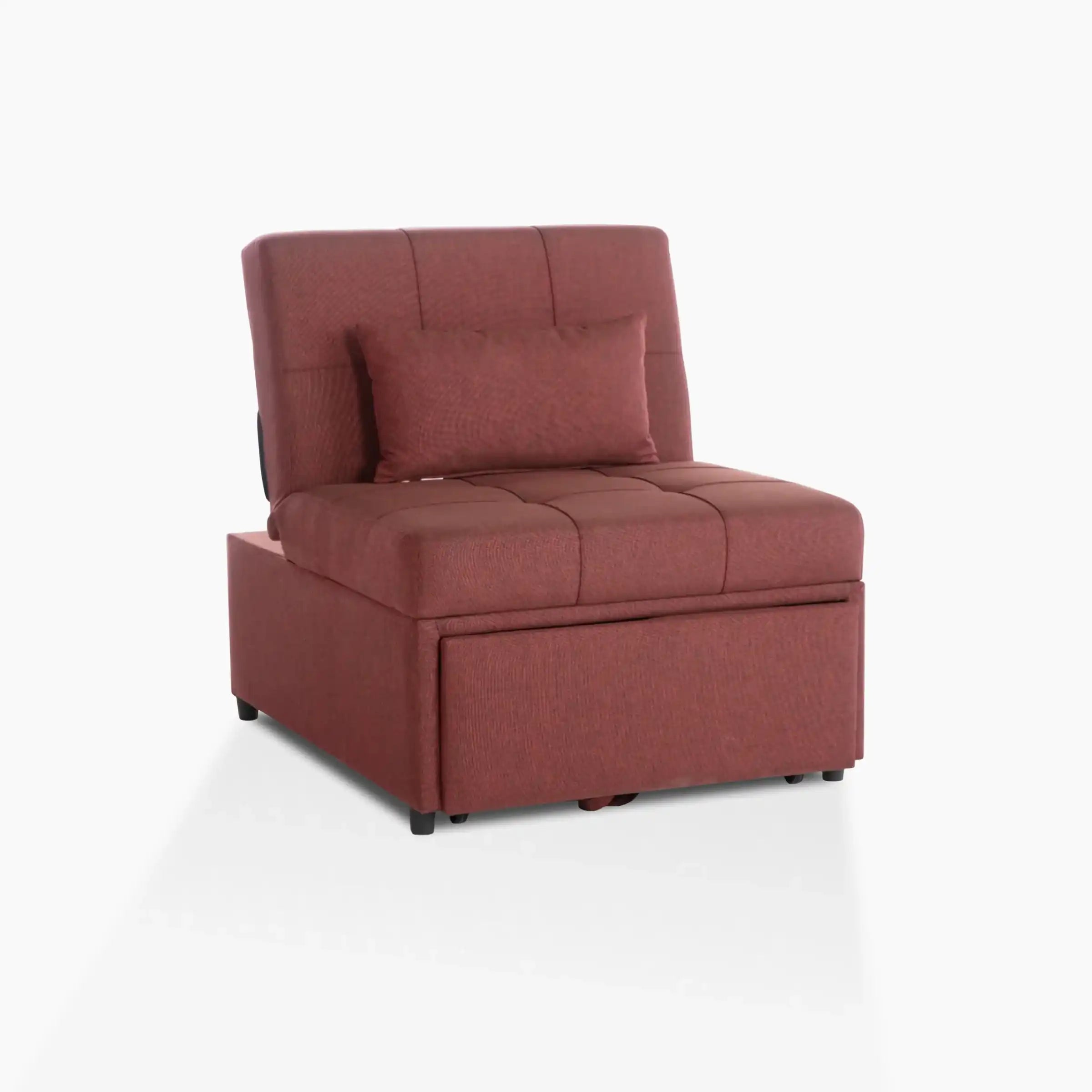 Mello Pull Out Sleeper Chair with Reclining Back Corvet Burgundy - Best Buy Furniture