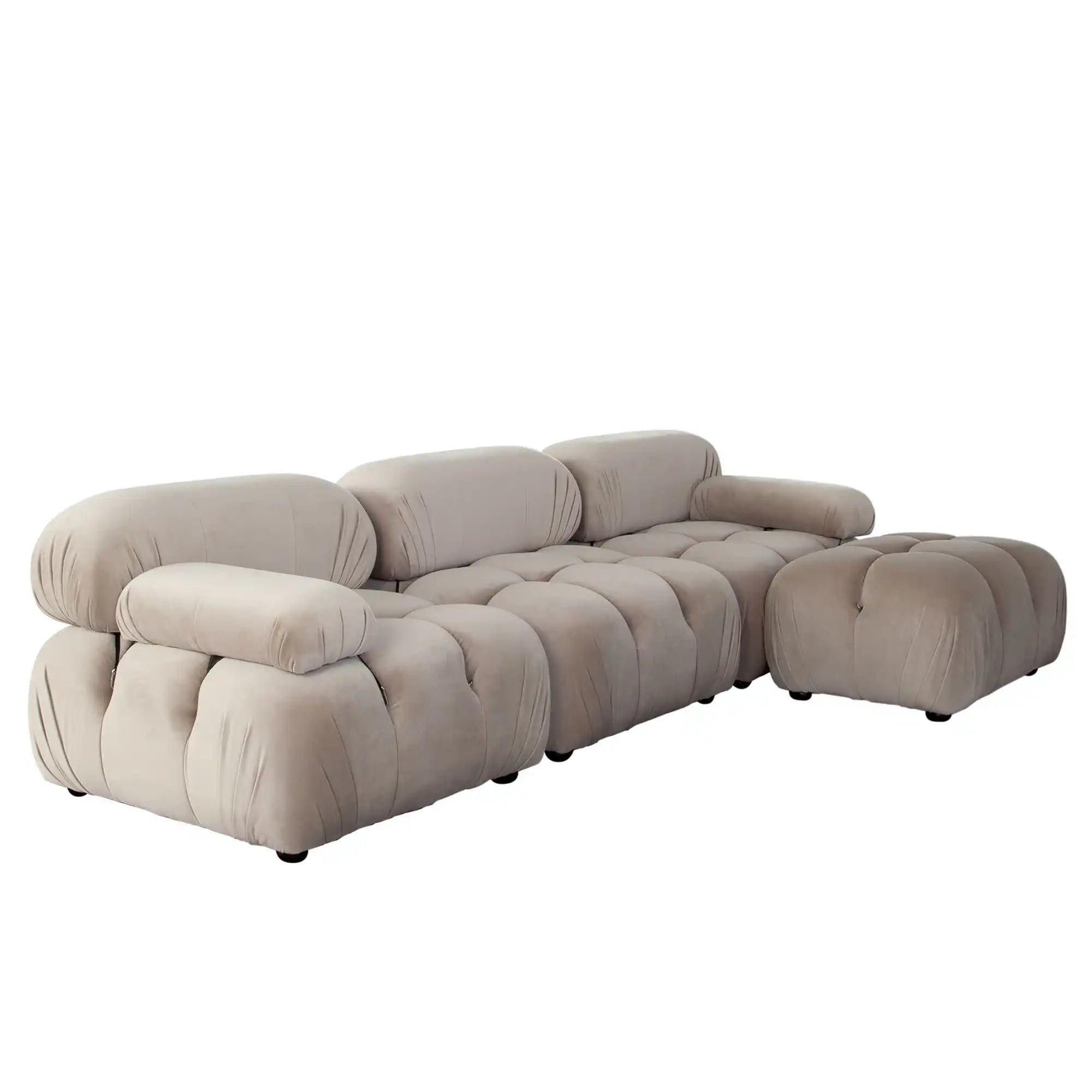 Paloma 4 Piece Reversible Sectional – Mink Tan Performance Velvet - Best Buy Furniture
