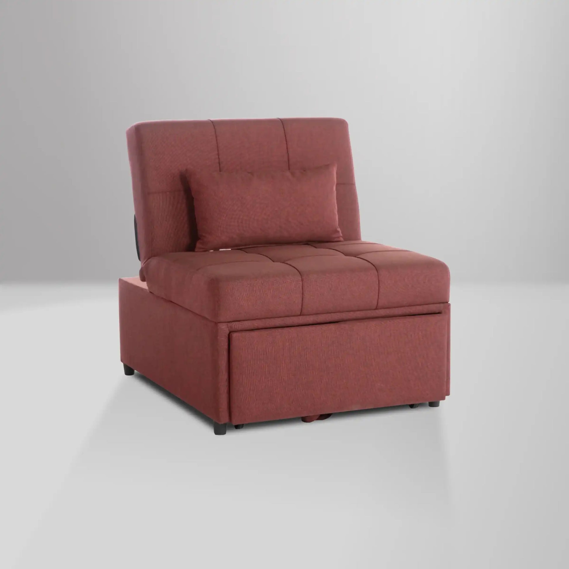Mello Pull Out Sleeper Chair with Reclining Back Corvet Burgundy - Best Buy Furniture