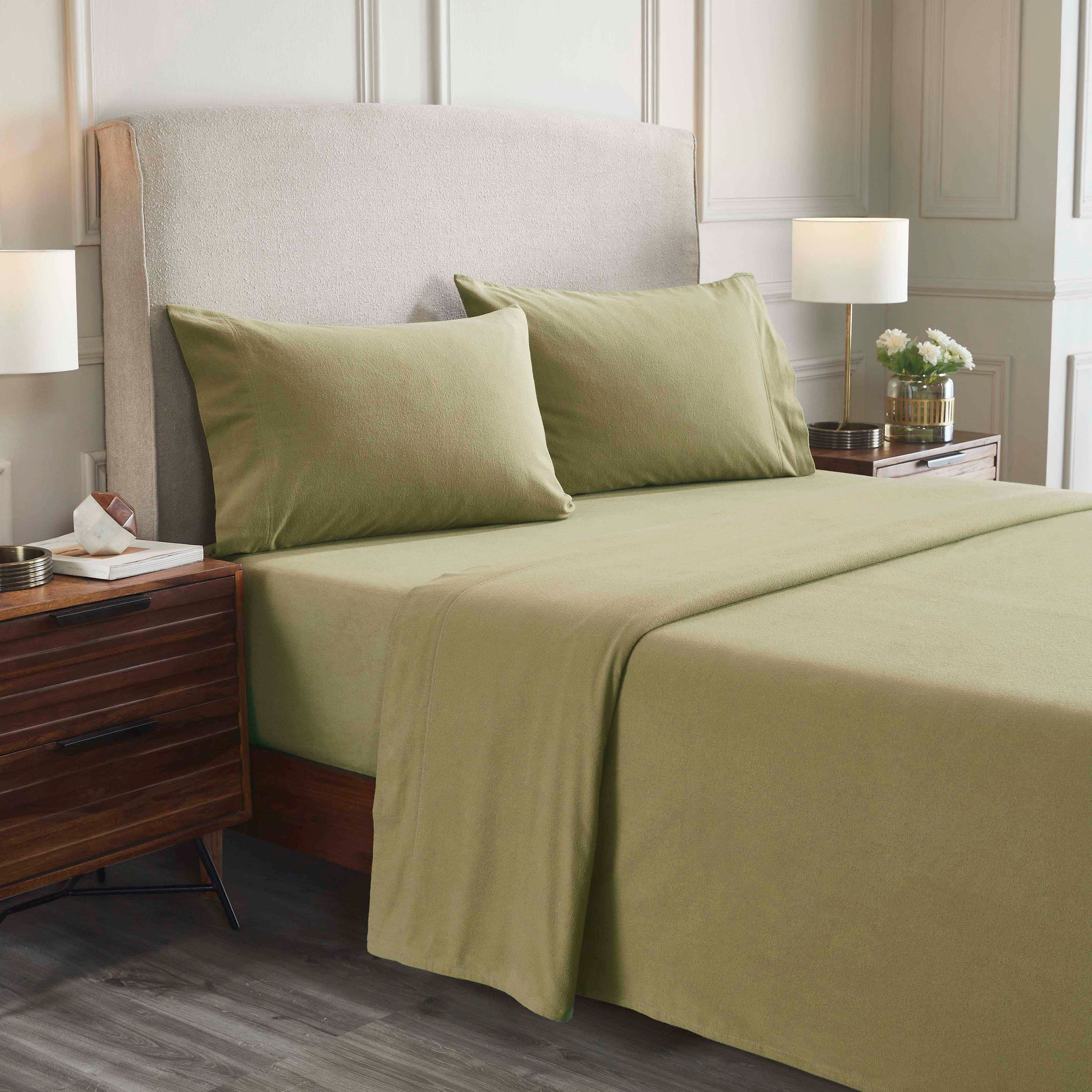 100% Cotton Flannel Sheet Set Solid Deep Pocket Fuzzy Warm Rome - Sheet Set by Superior Brand
