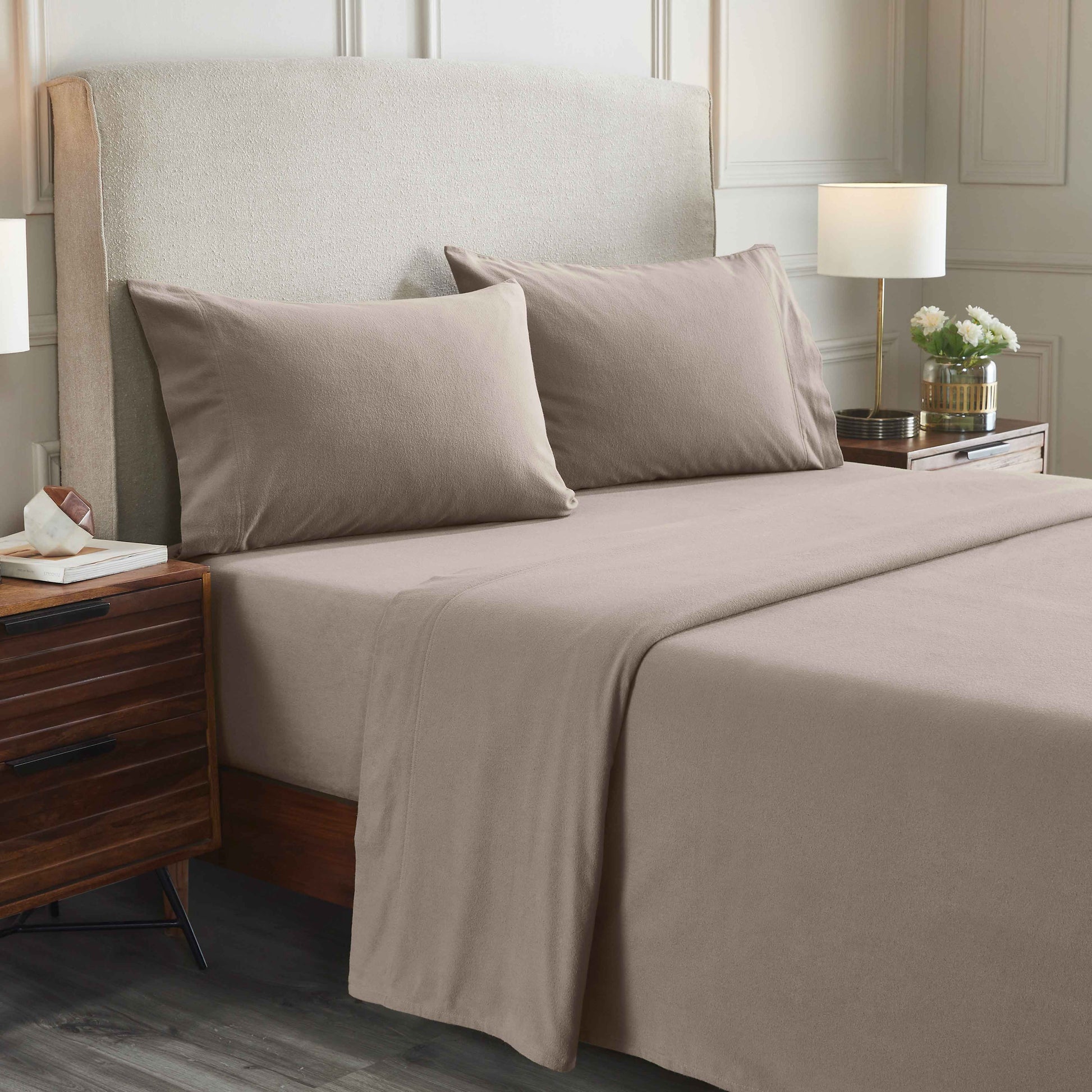100% Cotton Flannel Sheet Set Solid Deep Pocket Fuzzy Warm Rome - Sheet Set by Superior Brand