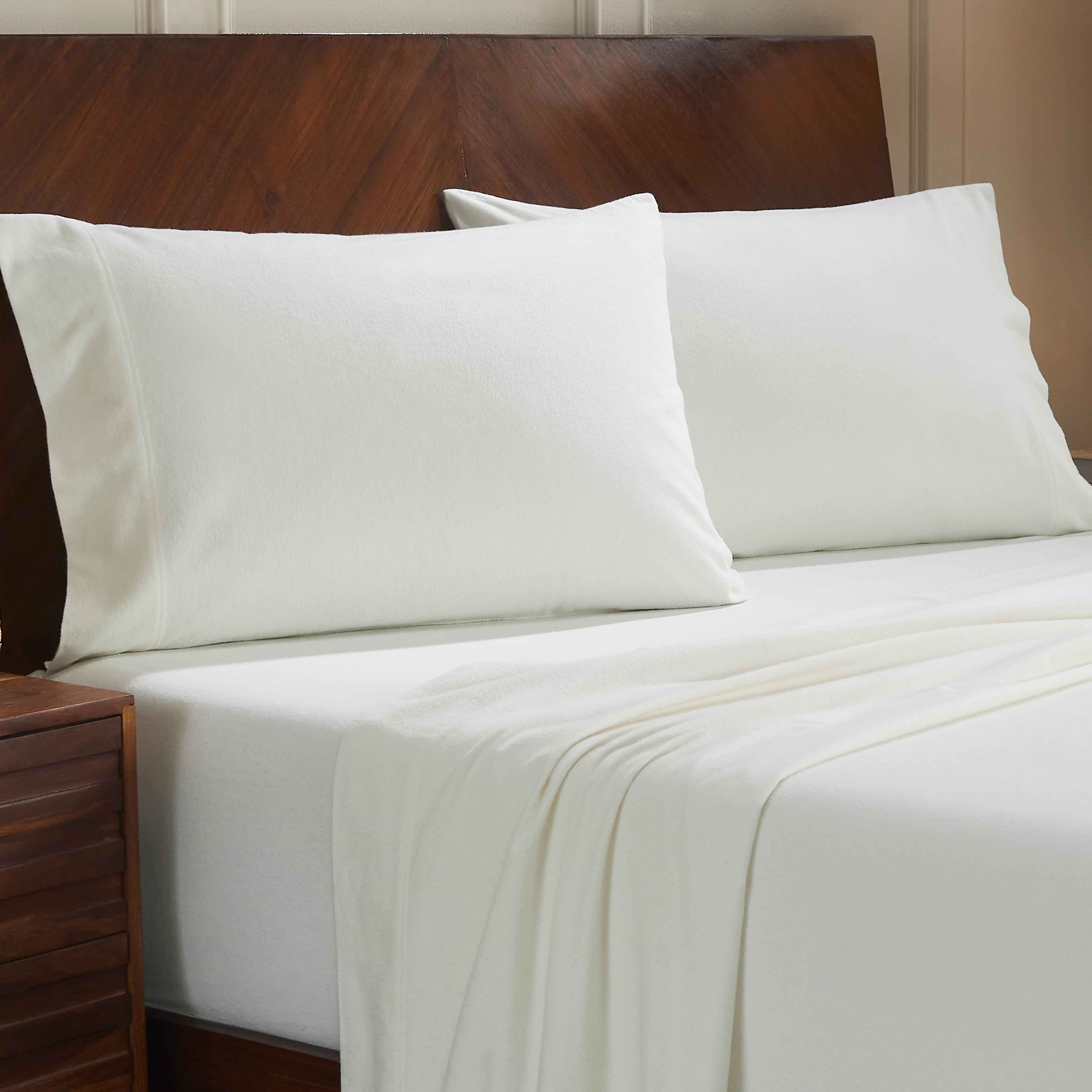 Rome Flannel Cotton Solid Fuzzy Pillowcases, Set of 2 - Pillowcases by Superior Brand