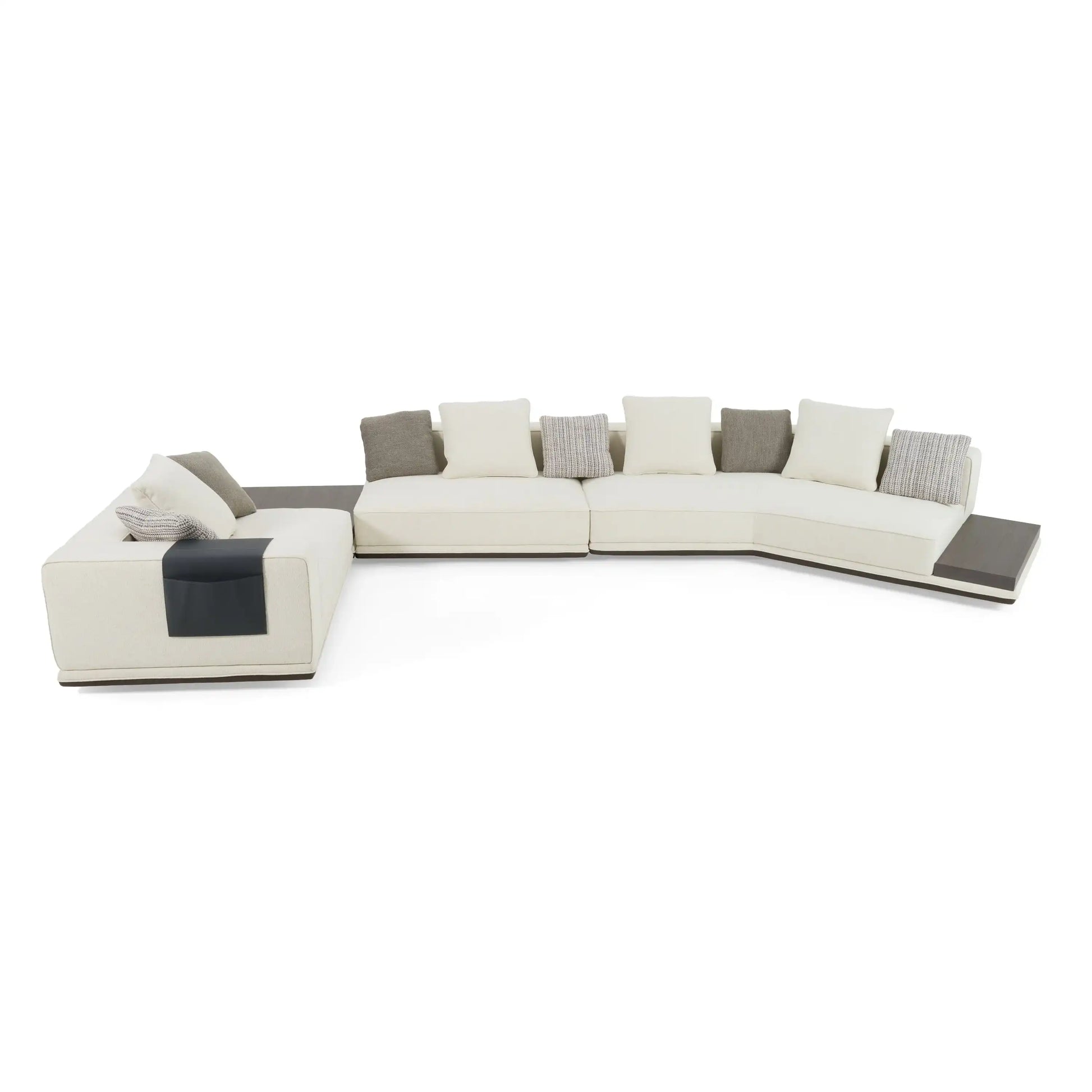 Lamod Siret - Modern Ivory Fabric Modular Sectional W/ Coffee Table - Best Buy Furniture