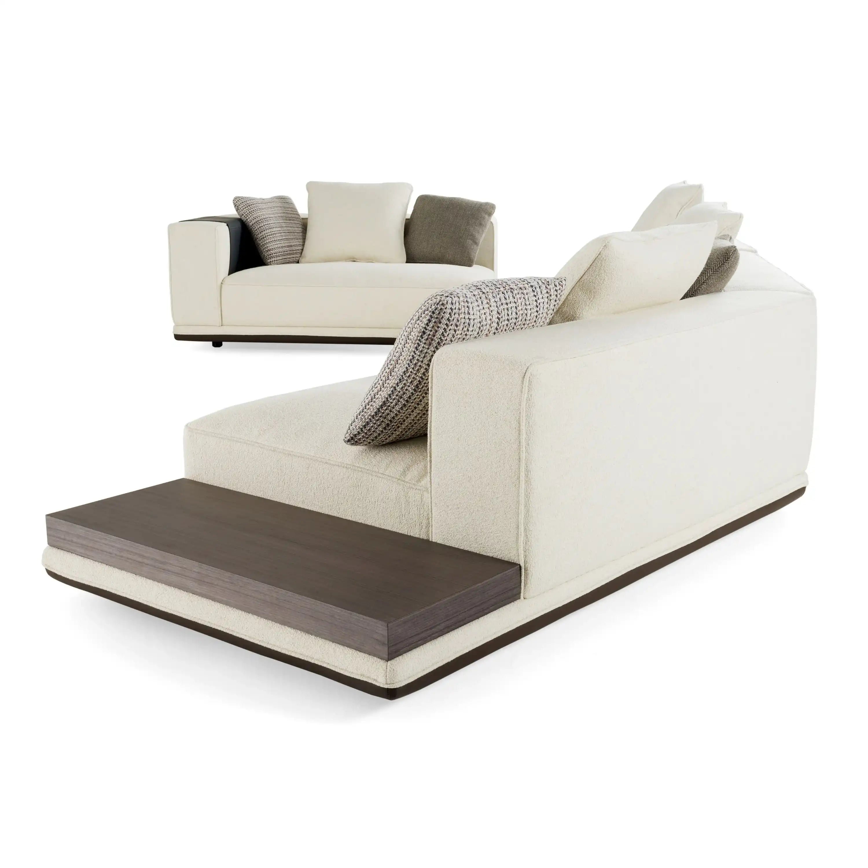 Lamod Siret - Modern Ivory Fabric Modular Sectional W/ Coffee Table - Best Buy Furniture
