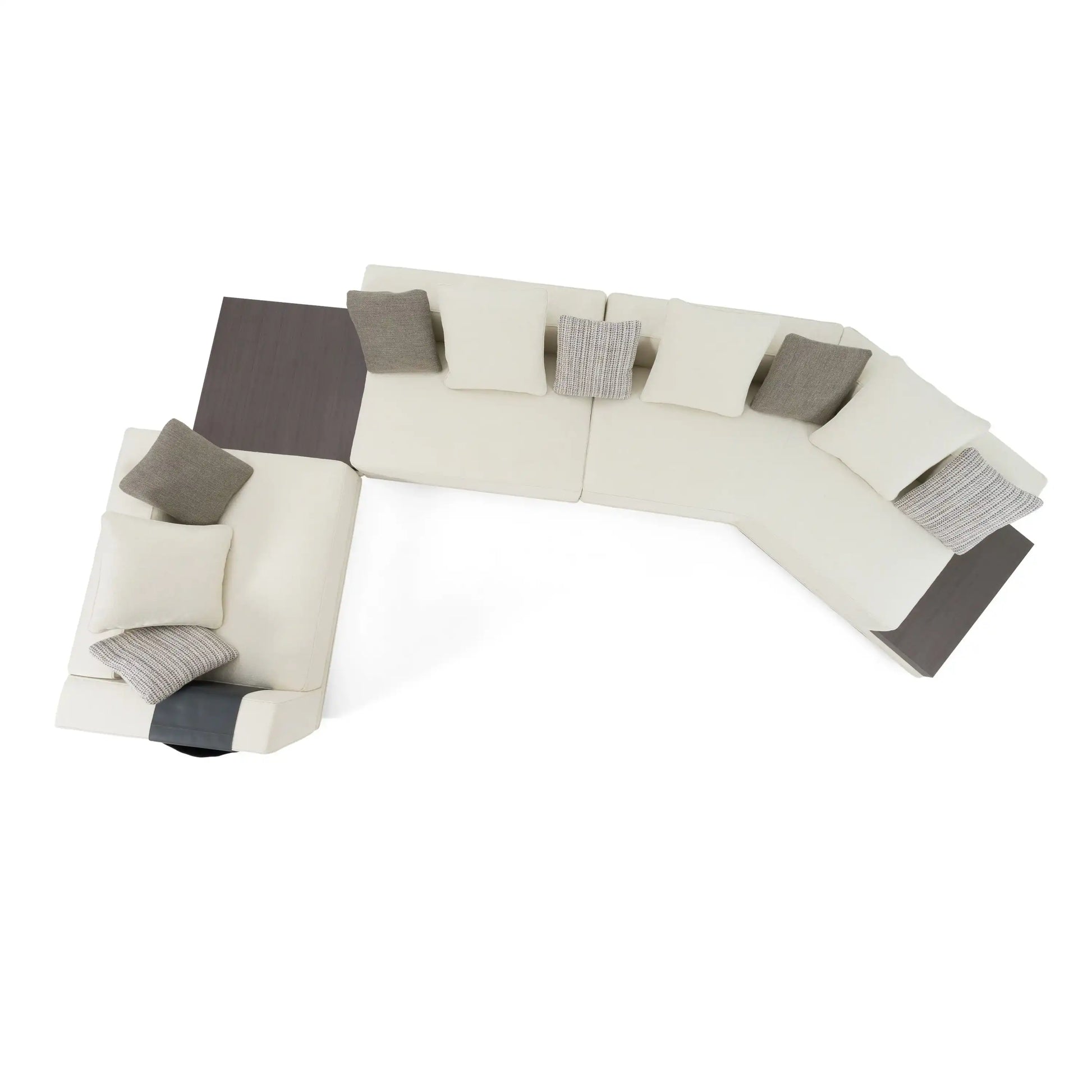 Lamod Siret - Modern Ivory Fabric Modular Sectional W/ Coffee Table - Best Buy Furniture