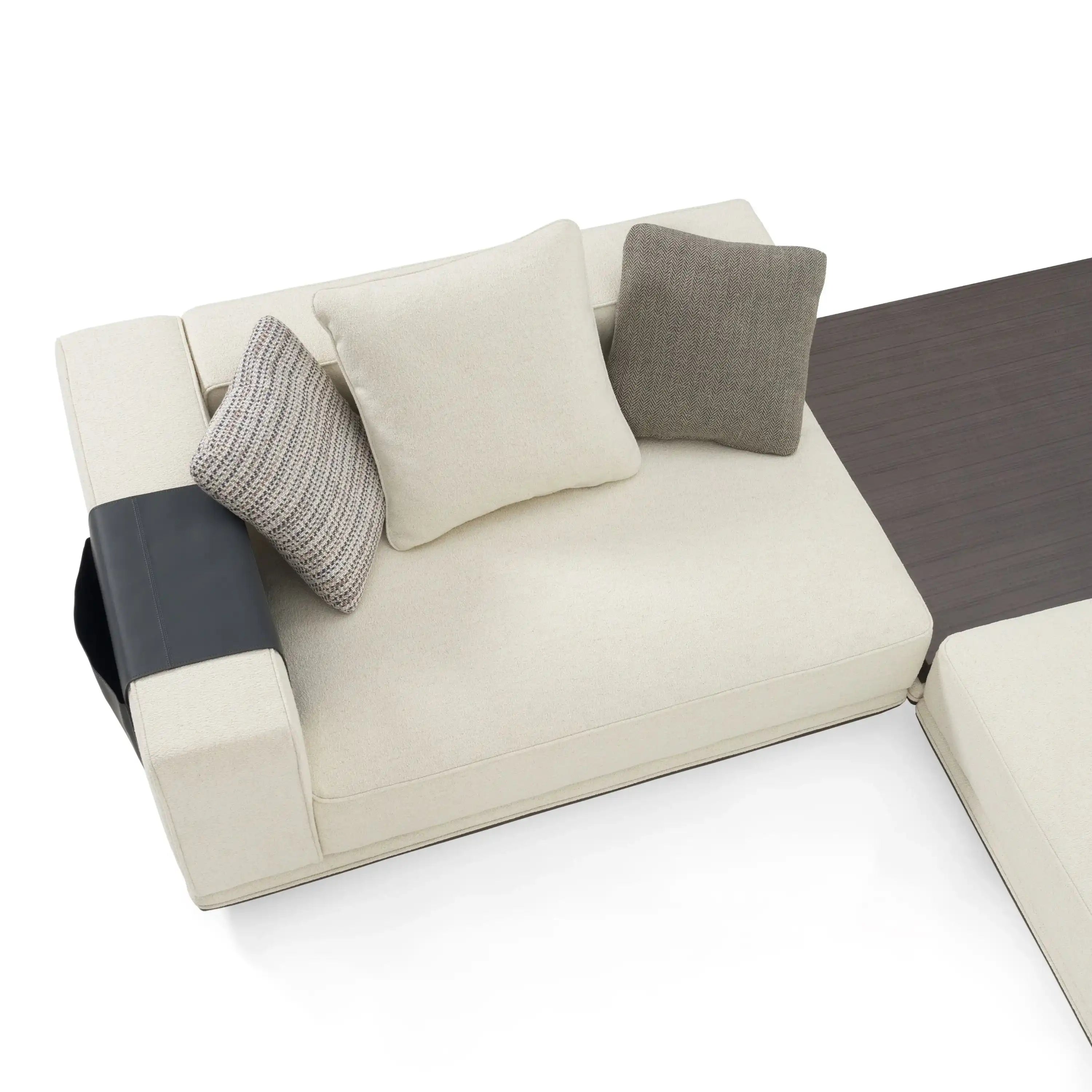 Lamod Siret - Modern Ivory Fabric Modular Sectional W/ Coffee Table - Best Buy Furniture