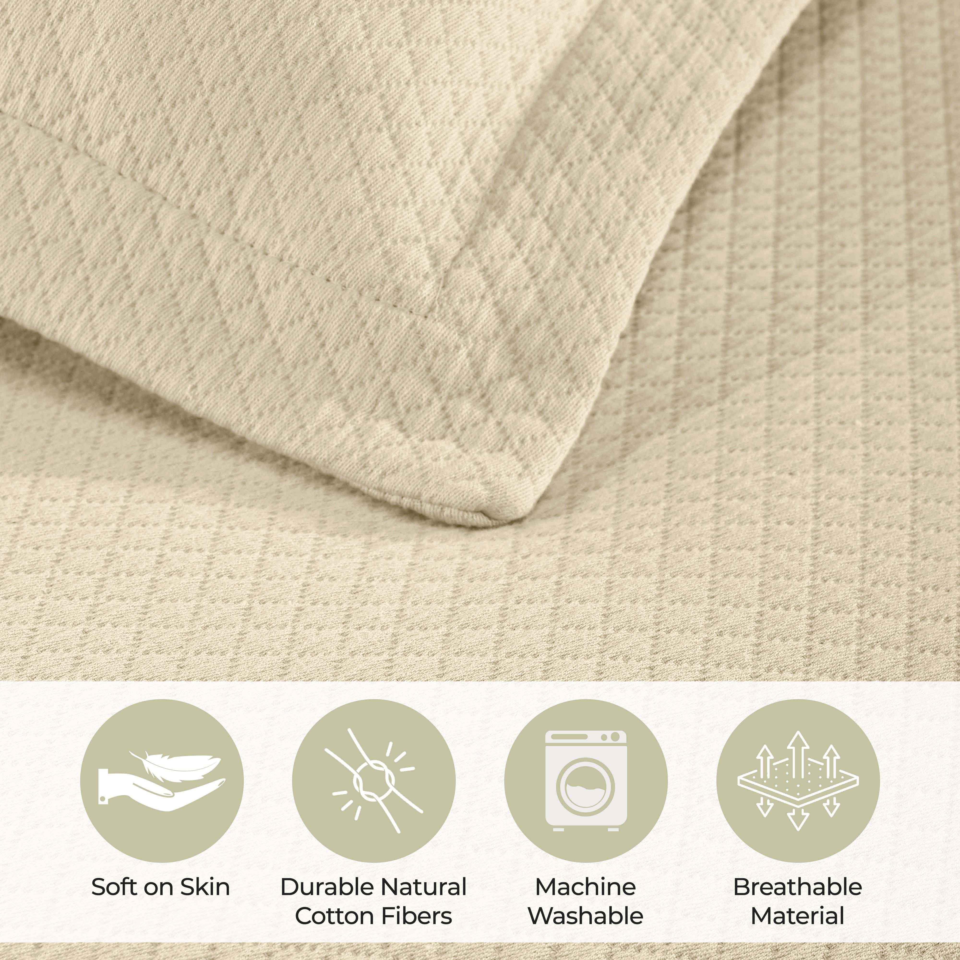 Solitaire Jacquard Matelassé Cotton Diamond Solitaire Bedspread Set - Bedspread by Superior Brand