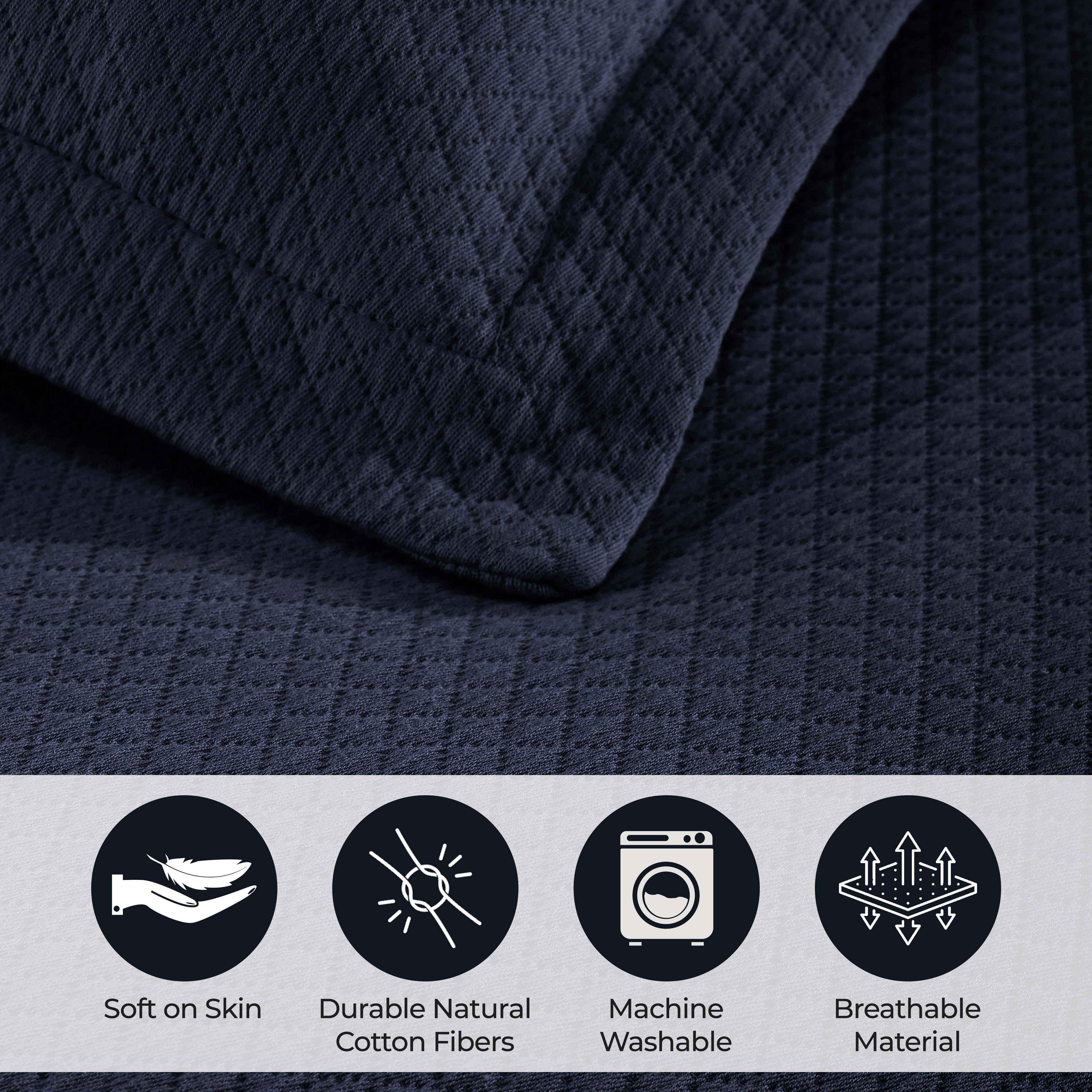 Solitaire Jacquard Matelassé Cotton Diamond Solitaire Bedspread Set - Bedspread by Superior Brand