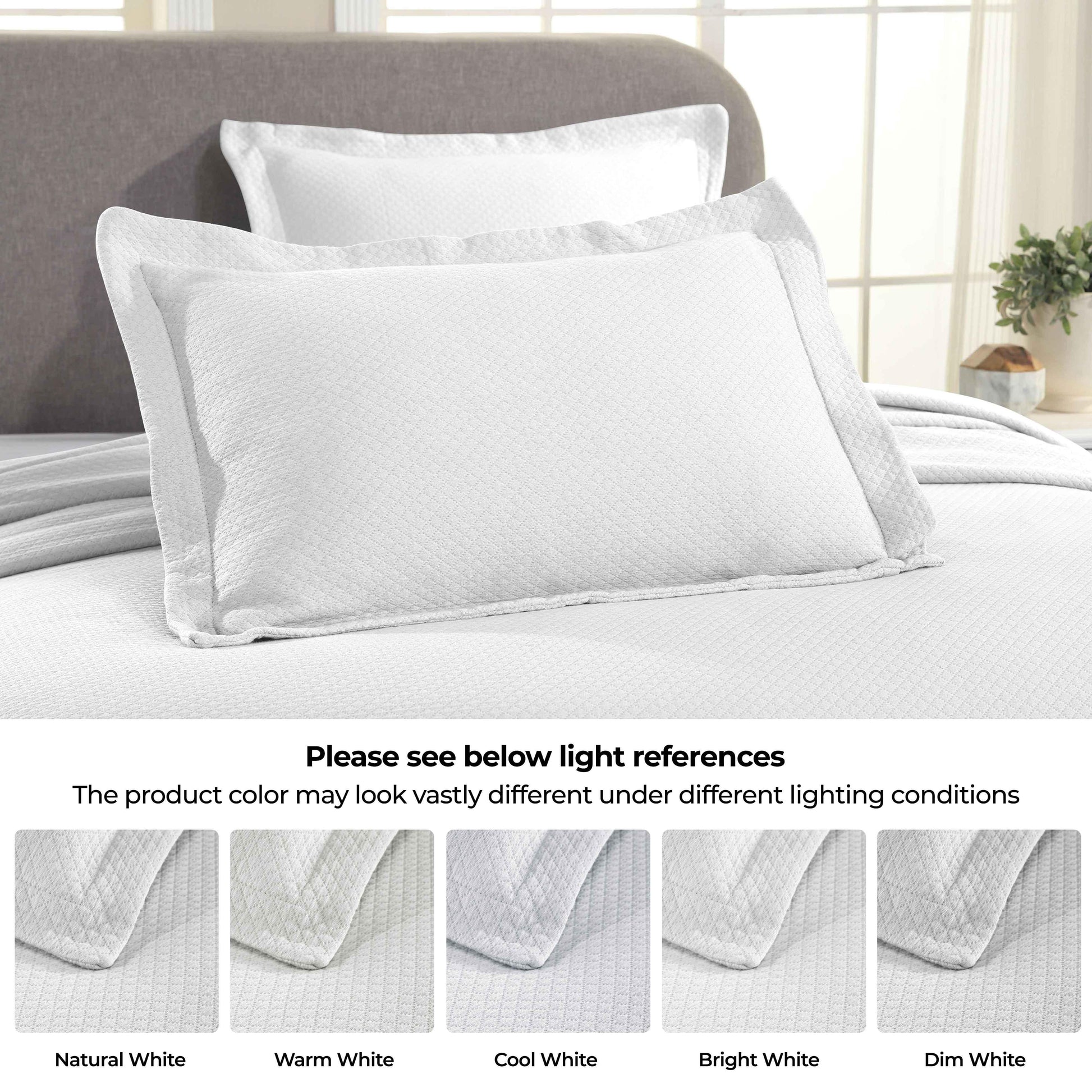 Solitaire Jacquard Matelassé Cotton Diamond Solitaire Bedspread Set - Bedspread by Superior Brand