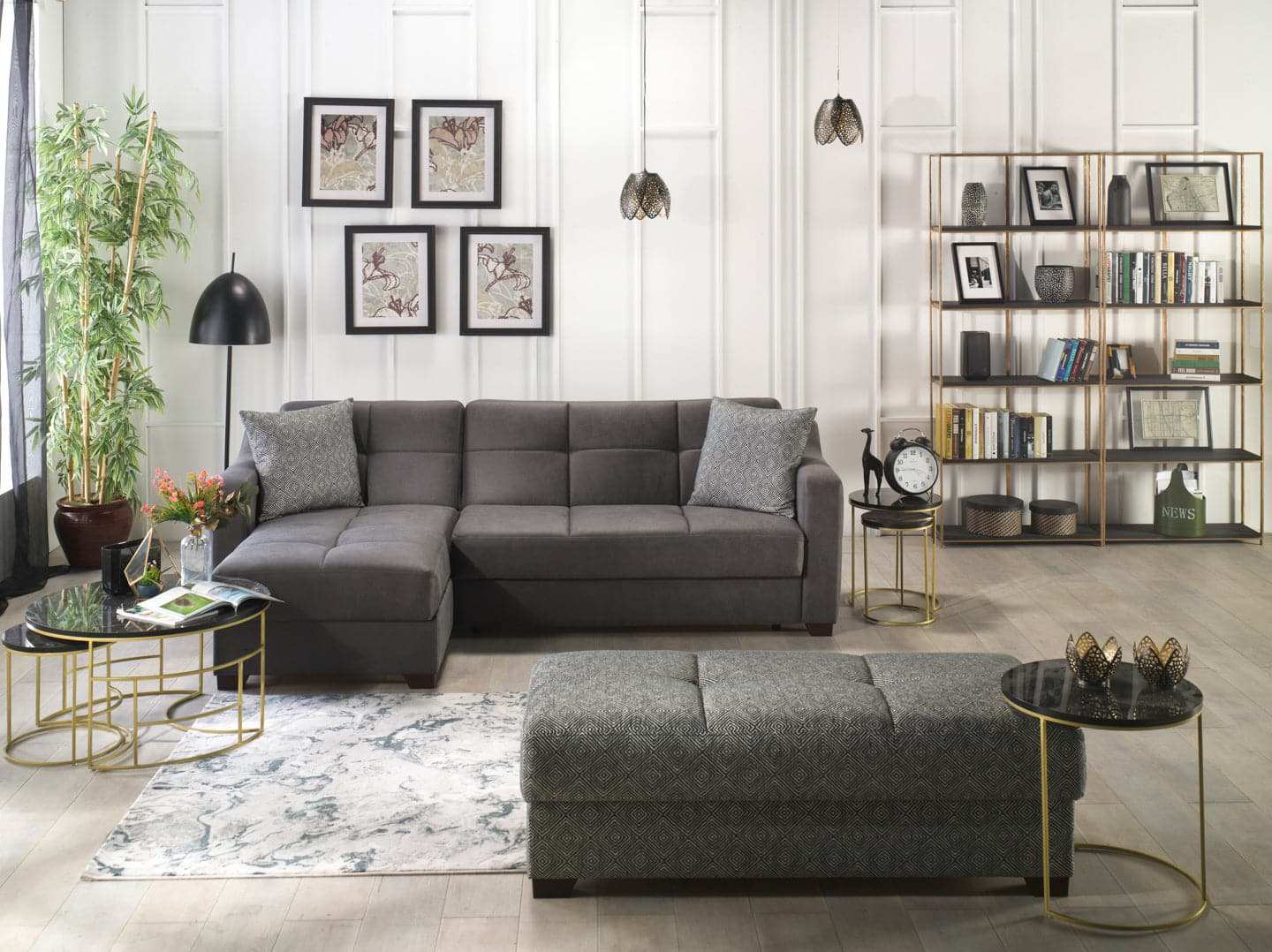 TAHOE Convertible Sectional Sofa with Reversible Chaise & Storage – 102” Wide, Modern & Space-Saving - Best Buy Furniture