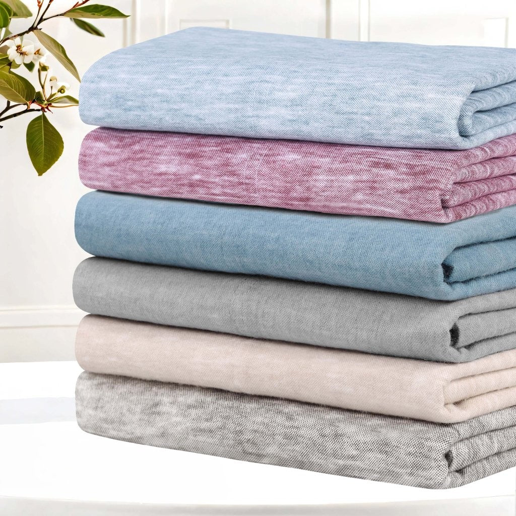 Superior Melange Flannel Cotton Two-Toned Fuzzy Pillowcases, Set of 2 - Pillowcases by Superior Brand