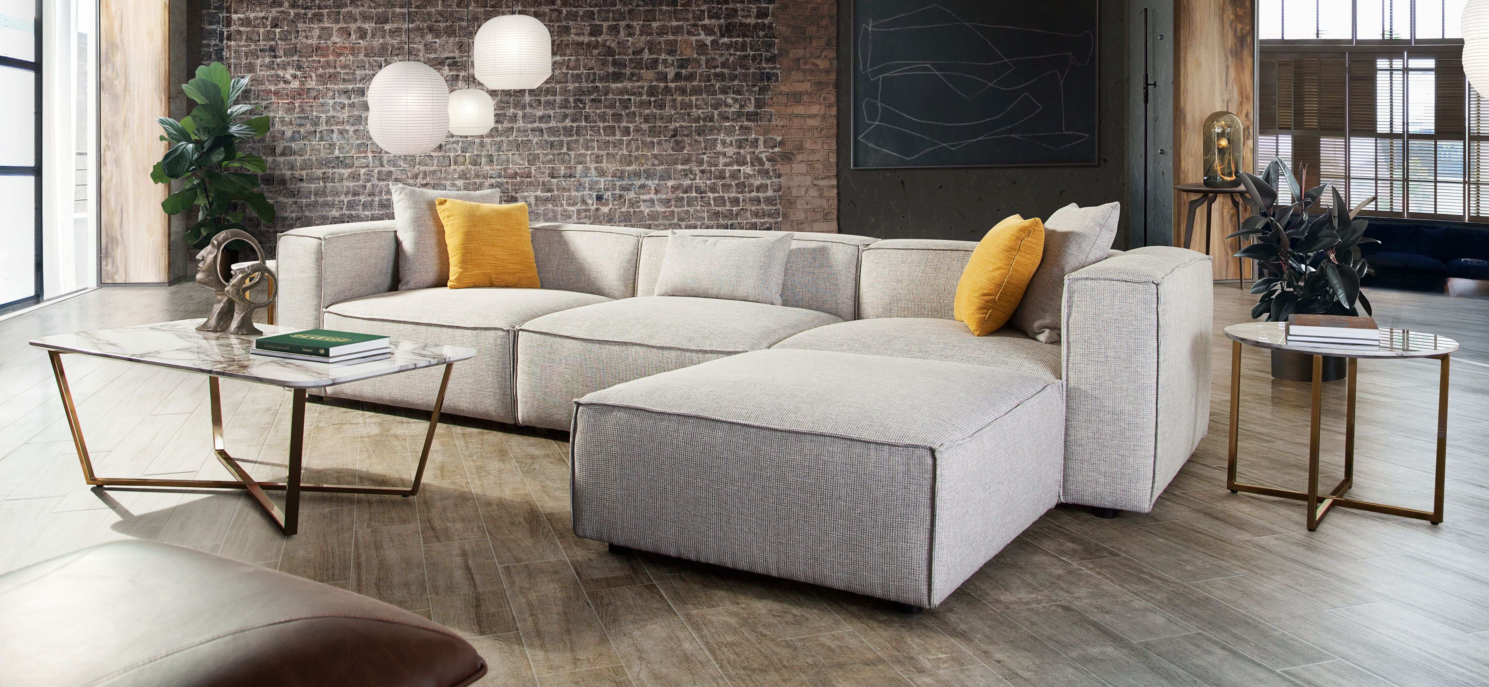 Vice Reversible 4 Piece Sectional – Barley Fabric - Best Buy Furniture