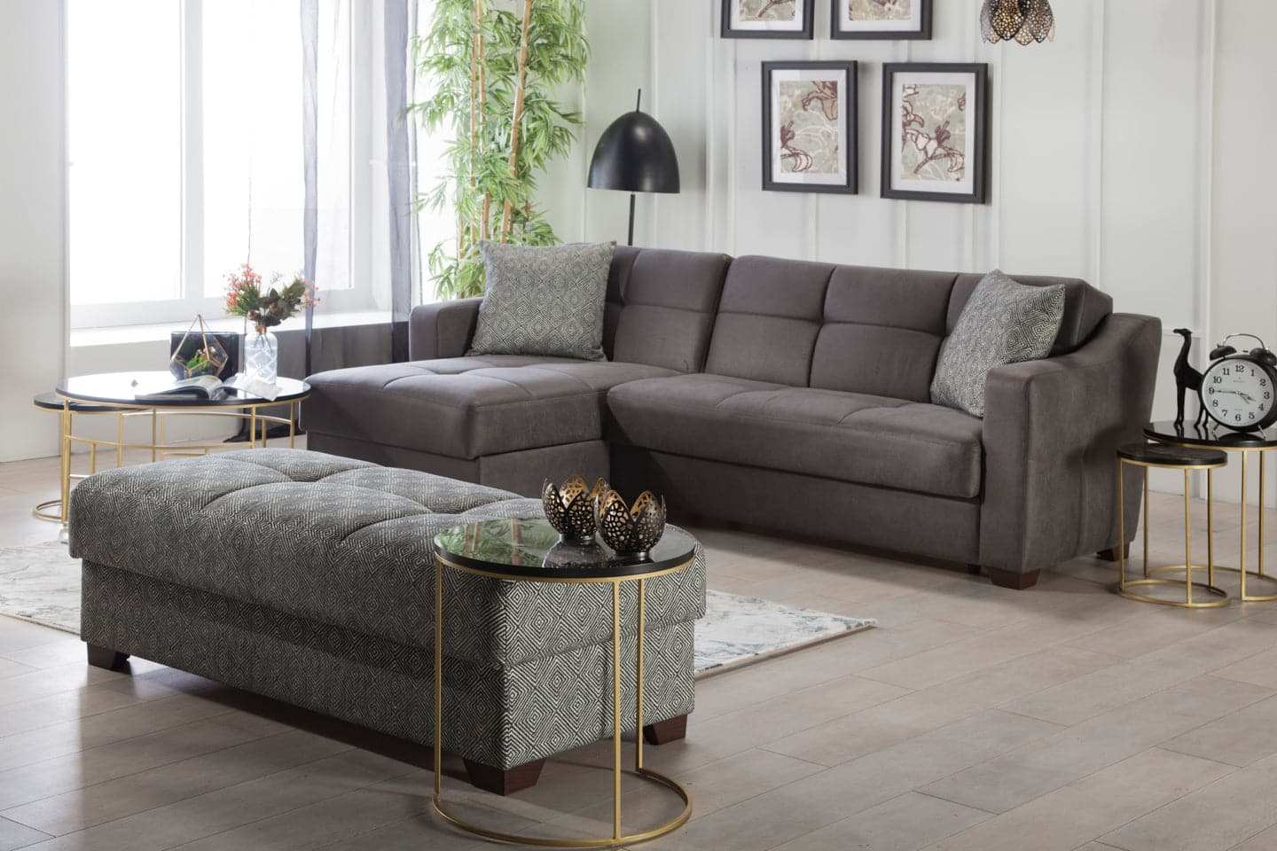 TAHOE Convertible Sectional Sofa with Reversible Chaise & Storage – 102” Wide, Modern & Space-Saving - Best Buy Furniture