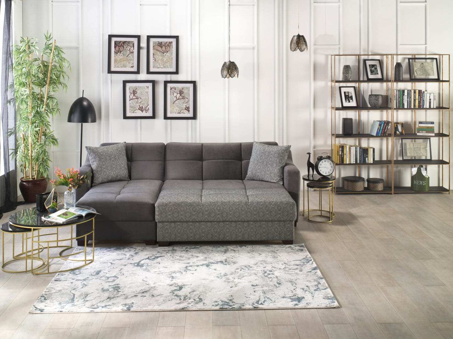 TAHOE Convertible Sectional Sofa with Reversible Chaise & Storage – 102” Wide, Modern & Space-Saving - Best Buy Furniture