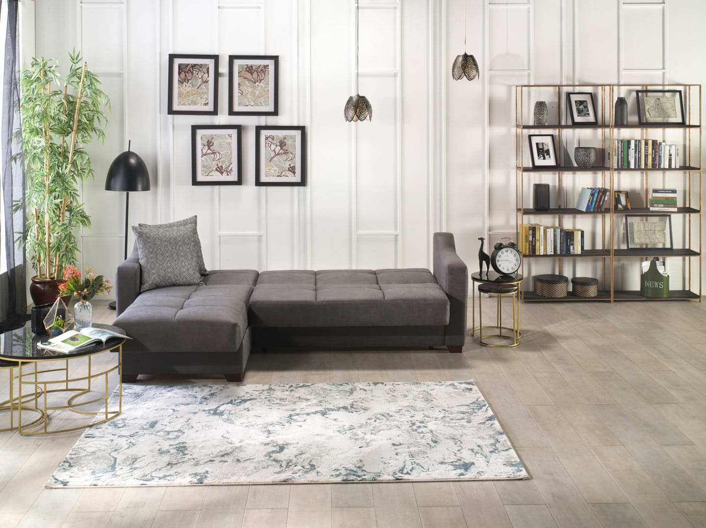 TAHOE Convertible Sectional Sofa with Reversible Chaise & Storage – 102” Wide, Modern & Space-Saving - Best Buy Furniture