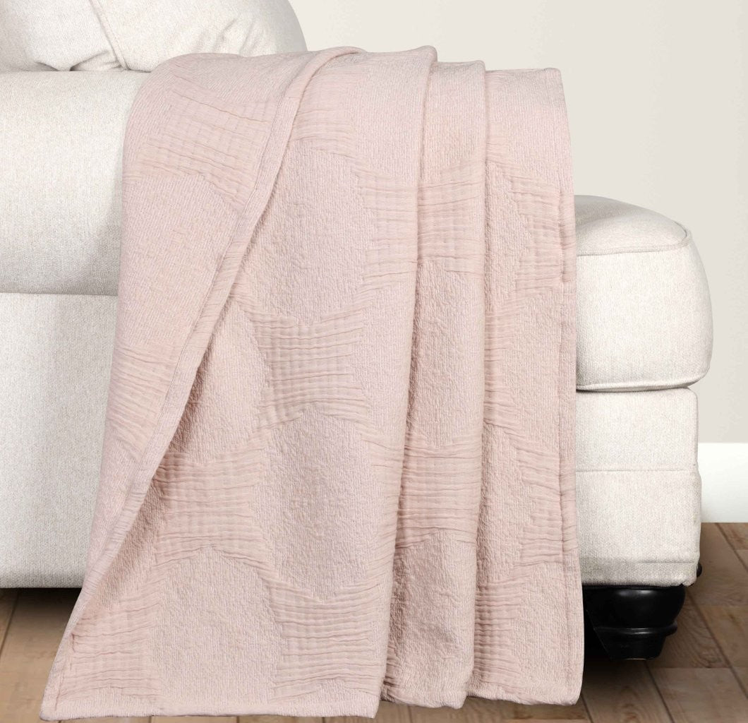 Tanta Cotton Medium Weight Textured Modern Circles Woven Coverlet - Coverlet by Superior Brand