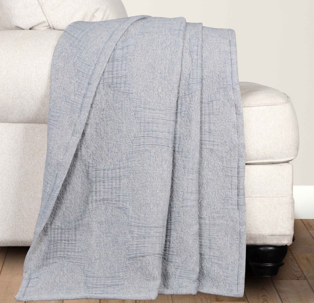 Tanta Cotton Medium Weight Textured Modern Circles Woven Coverlet - Coverlet by Superior Brand