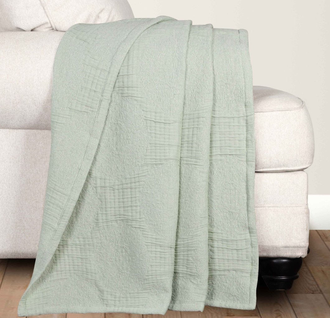Tanta Cotton Medium Weight Textured Modern Circles Woven Coverlet - Coverlet by Superior Brand