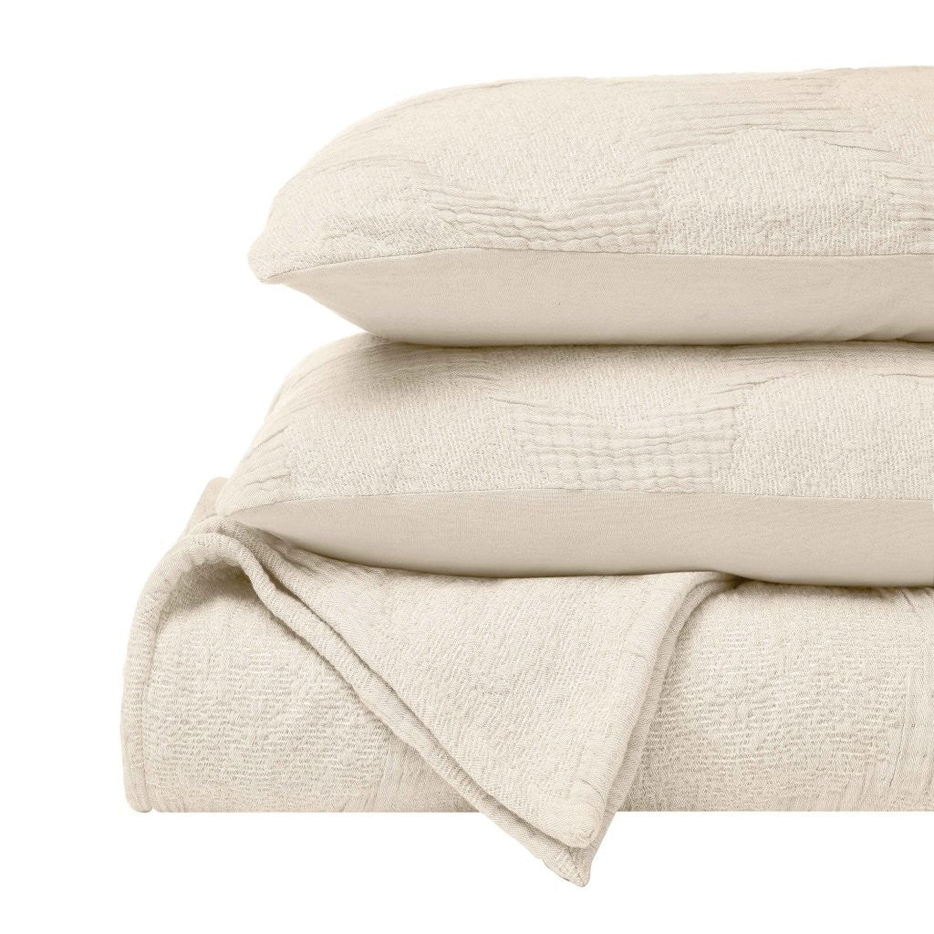 Tanta Cotton Medium Weight Textured Modern Circles Woven Coverlet - Coverlet by Superior Brand