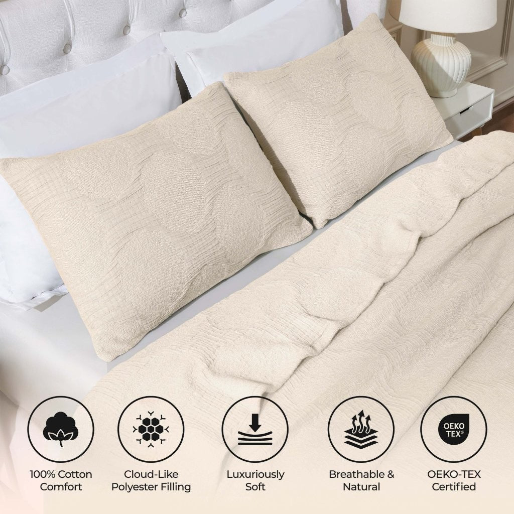 Tanta Cotton Medium Weight Textured Modern Circles Woven Coverlet - Coverlet by Superior Brand