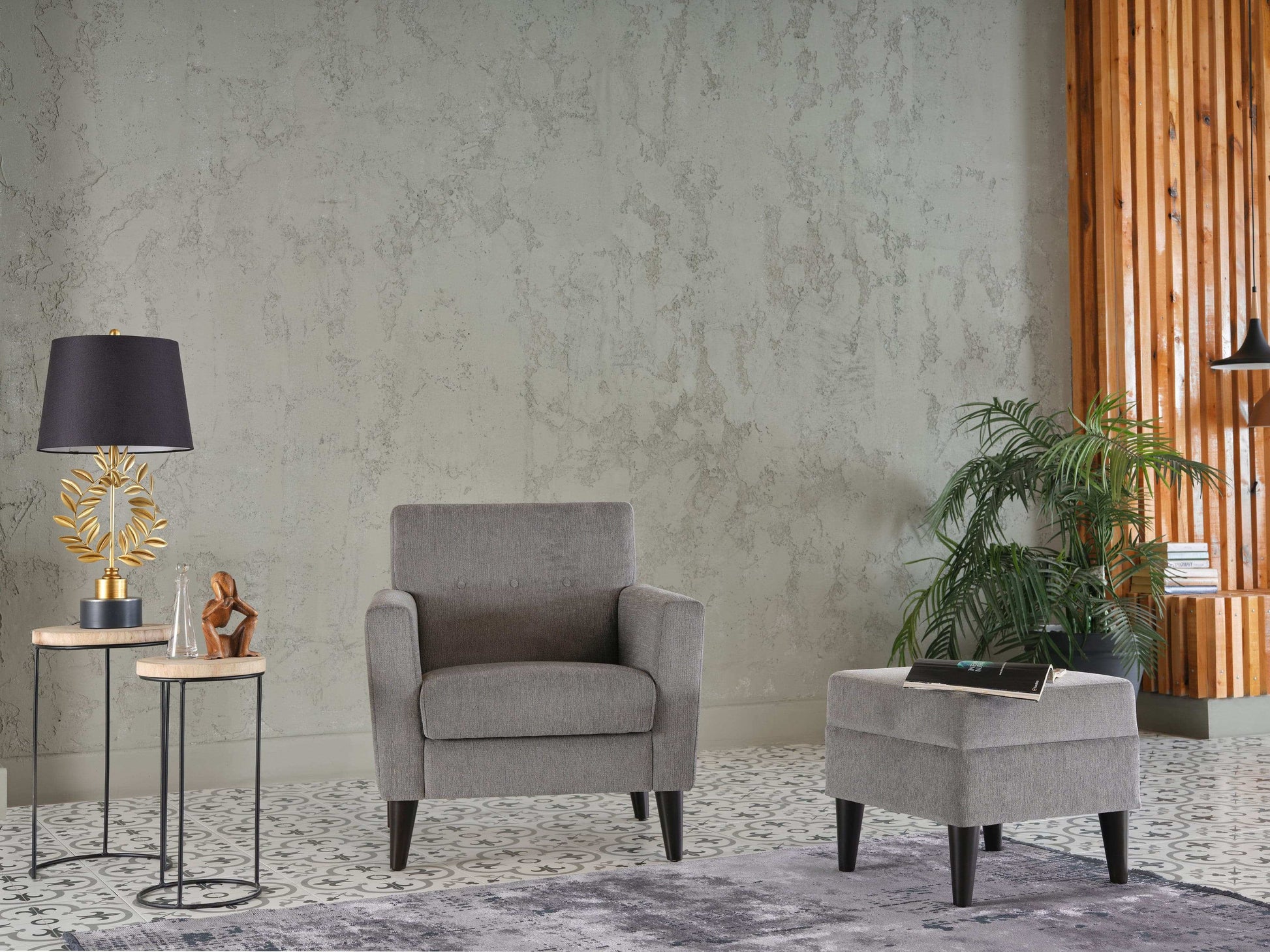 Theo Accent Chair & Ottoman - Best Buy Furniture