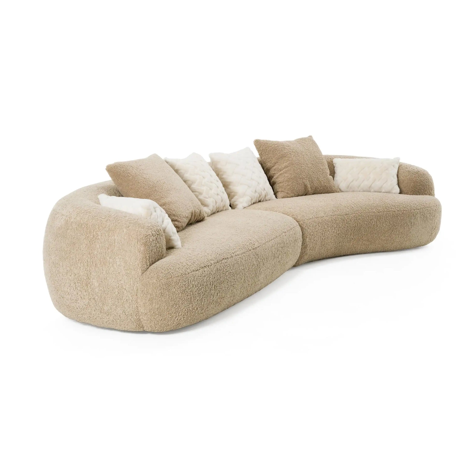 Divani Casa Trevor - Modern Tan Fabric Curved Sectional - Best Buy Furniture