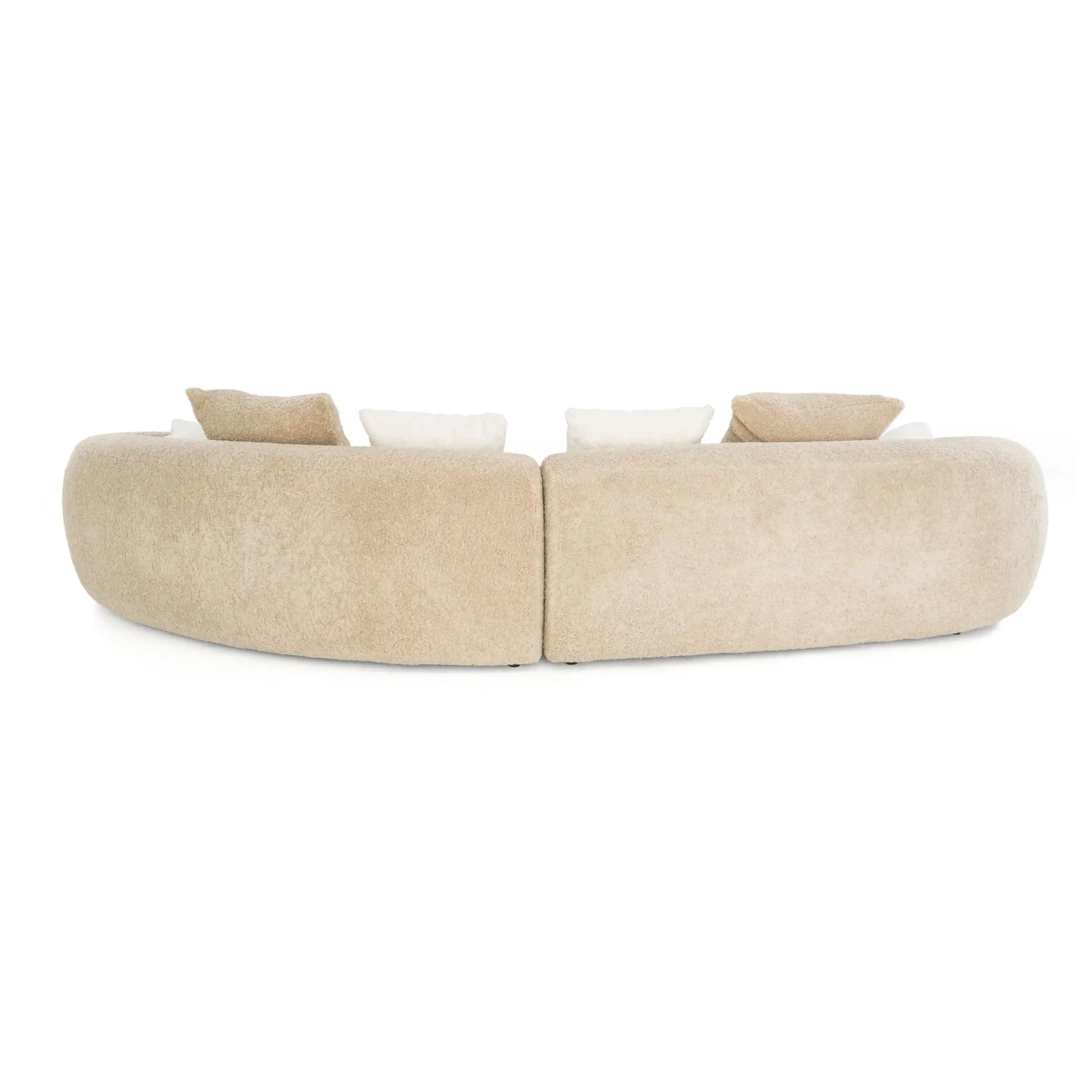 Divani Casa Trevor - Modern Tan Fabric Curved Sectional - Best Buy Furniture