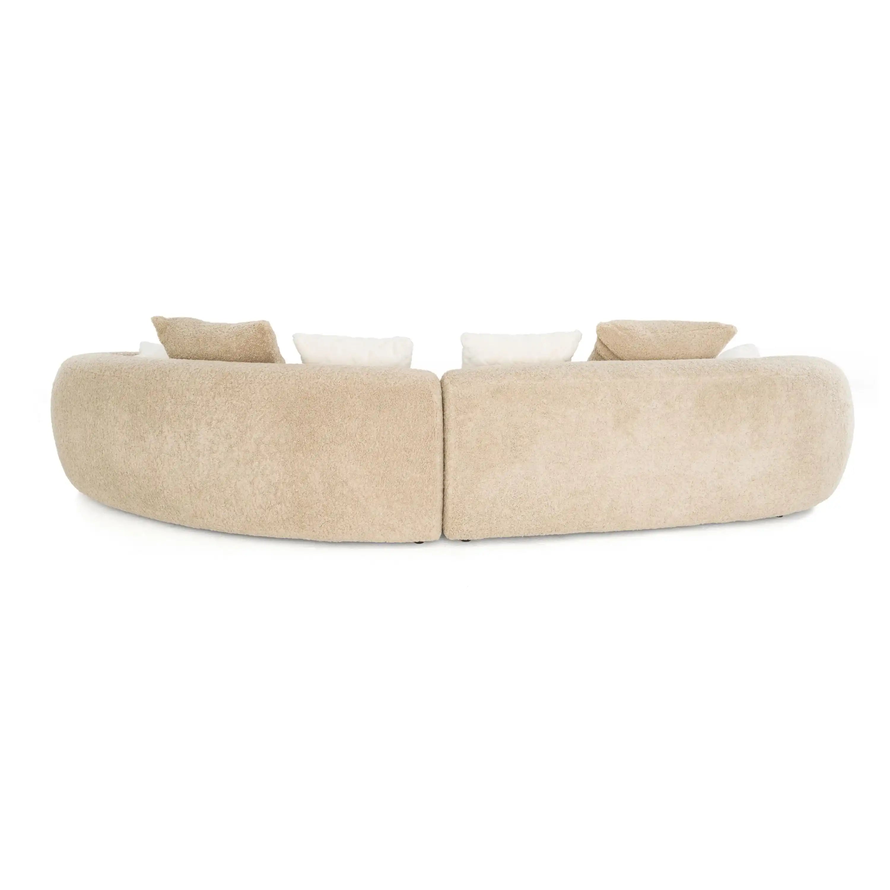 Divani Casa Trevor - Modern Tan Fabric Curved Sectional - Best Buy Furniture