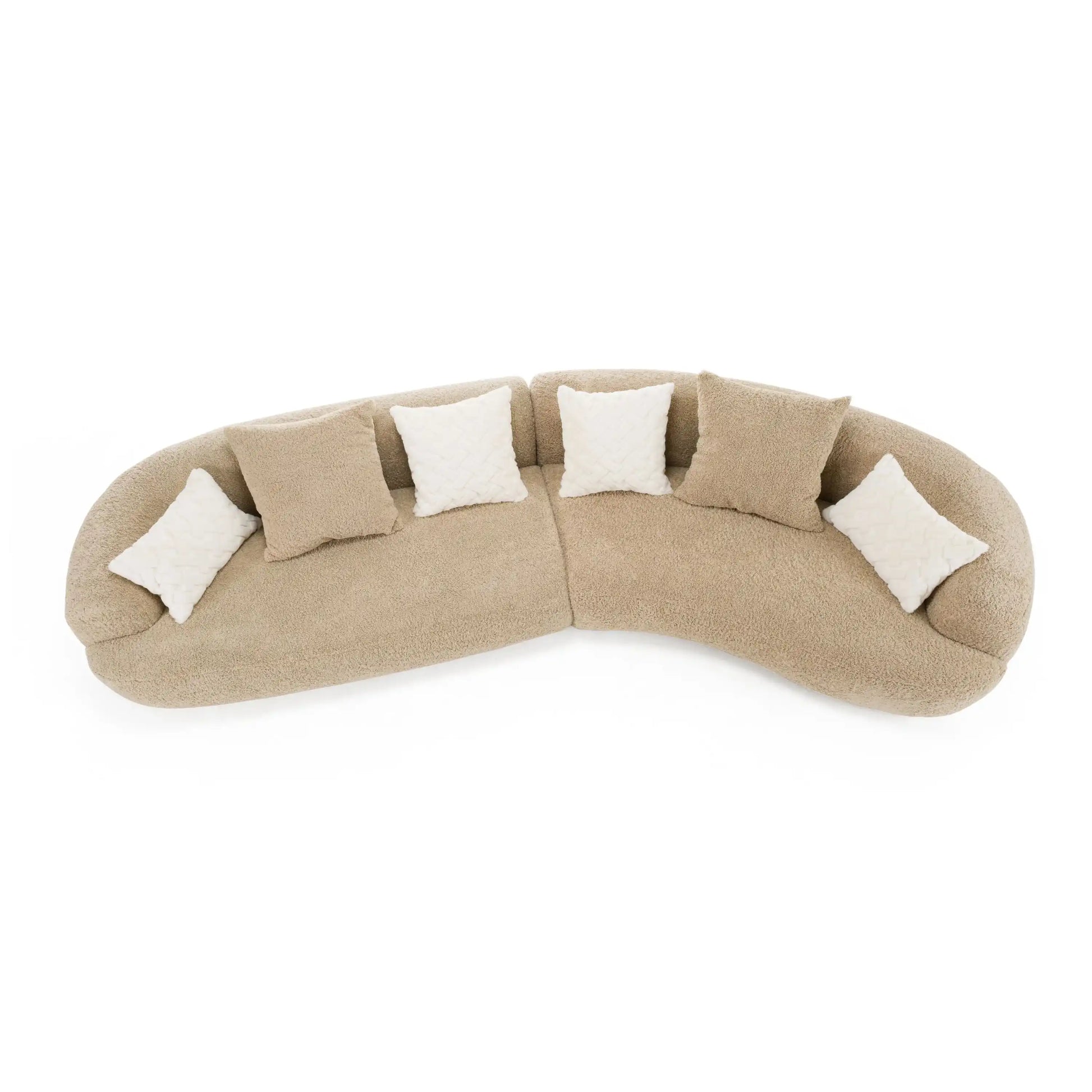 Divani Casa Trevor - Modern Tan Fabric Curved Sectional - Best Buy Furniture