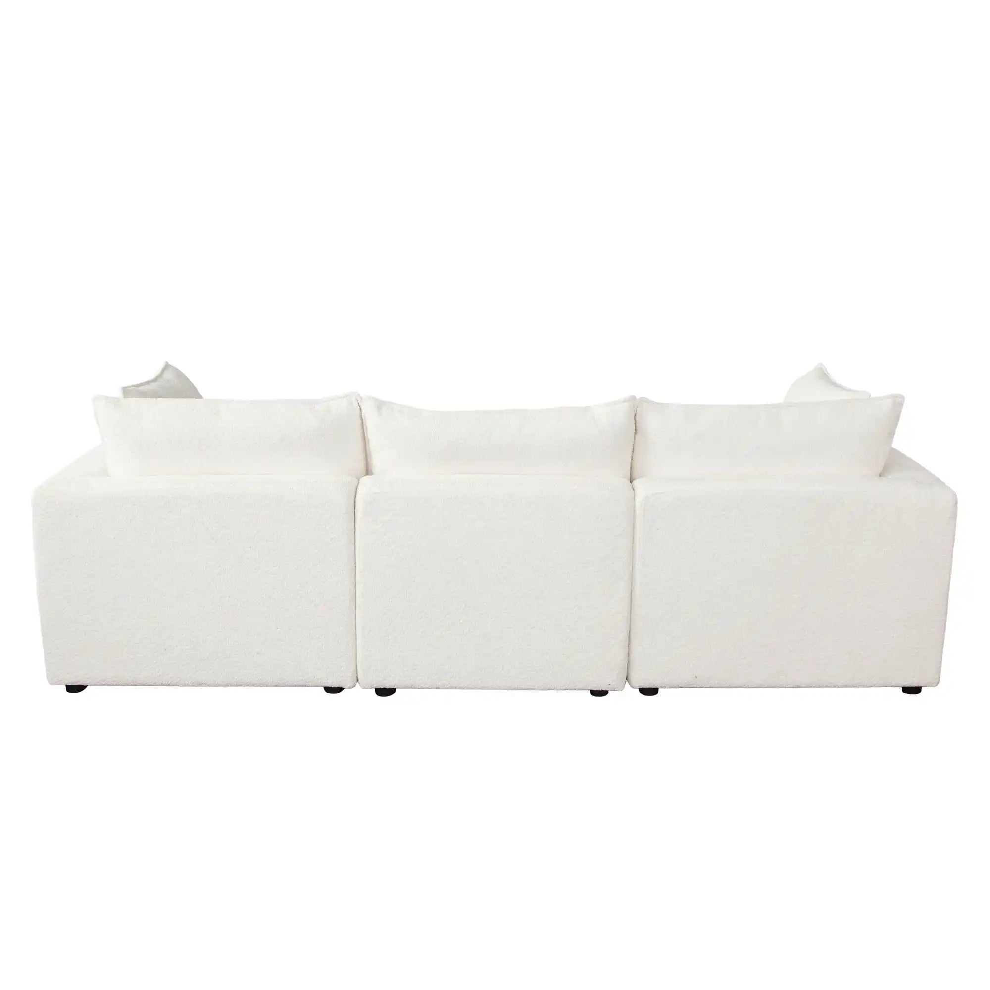 Ivy Reversible 4 Piece Down Sectional – White Faux Shearling - Best Buy Furniture