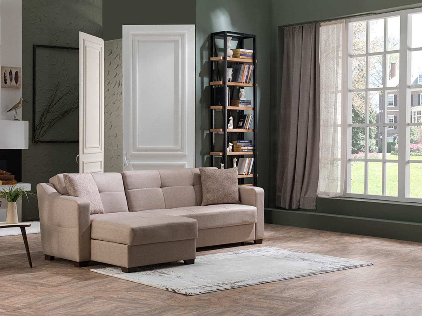 TAHOE Convertible Sectional Sofa with Reversible Chaise & Storage – 102” Wide, Modern & Space-Saving - Best Buy Furniture