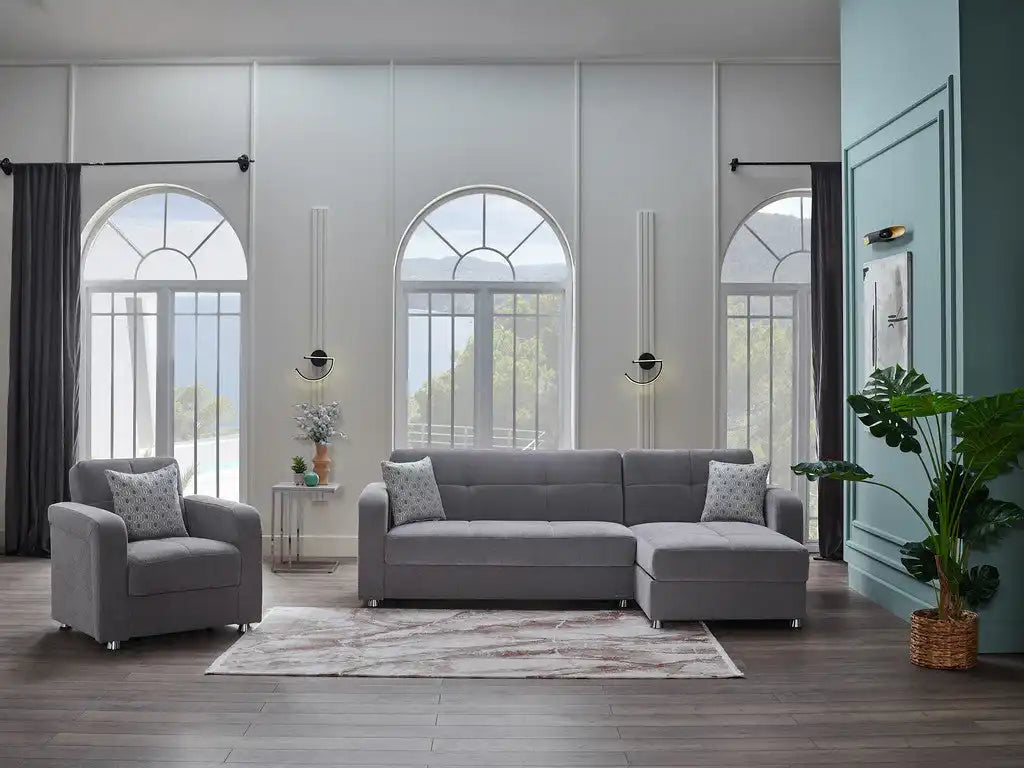 Vision 2-Piece L-Shaped Sleeper Sectional Sofa – 102” Wide, Reversible Chaise, Modern Comfort & Functionality - Best Buy Furniture