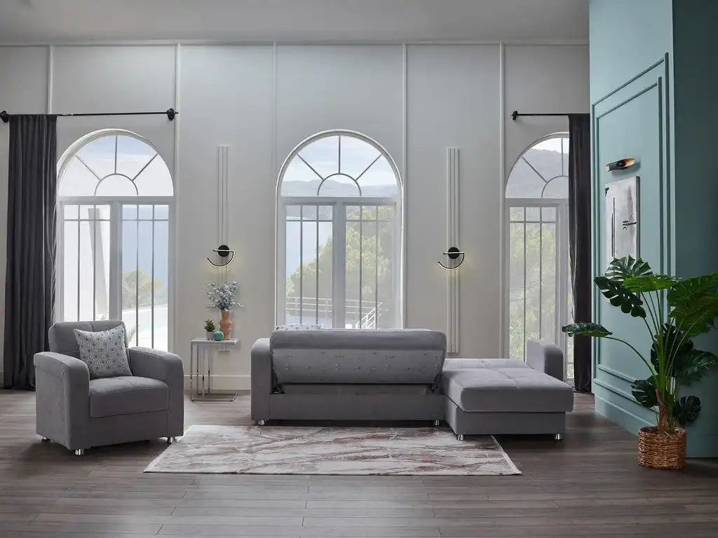 Vision 2-Piece L-Shaped Sleeper Sectional Sofa – 102” Wide, Reversible Chaise, Modern Comfort & Functionality - Best Buy Furniture