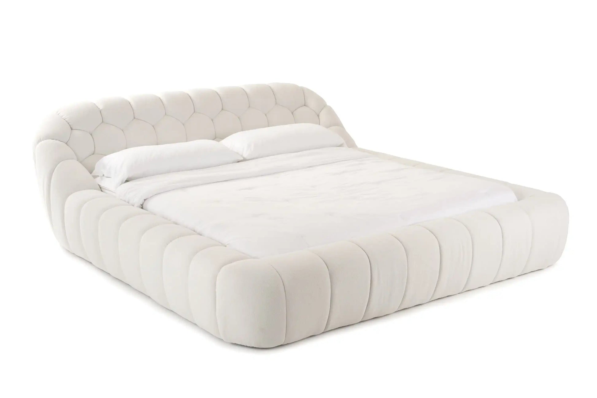 Divani Casa Yolonda - Modern Off-White Fabric Bed King - Best Buy Furniture